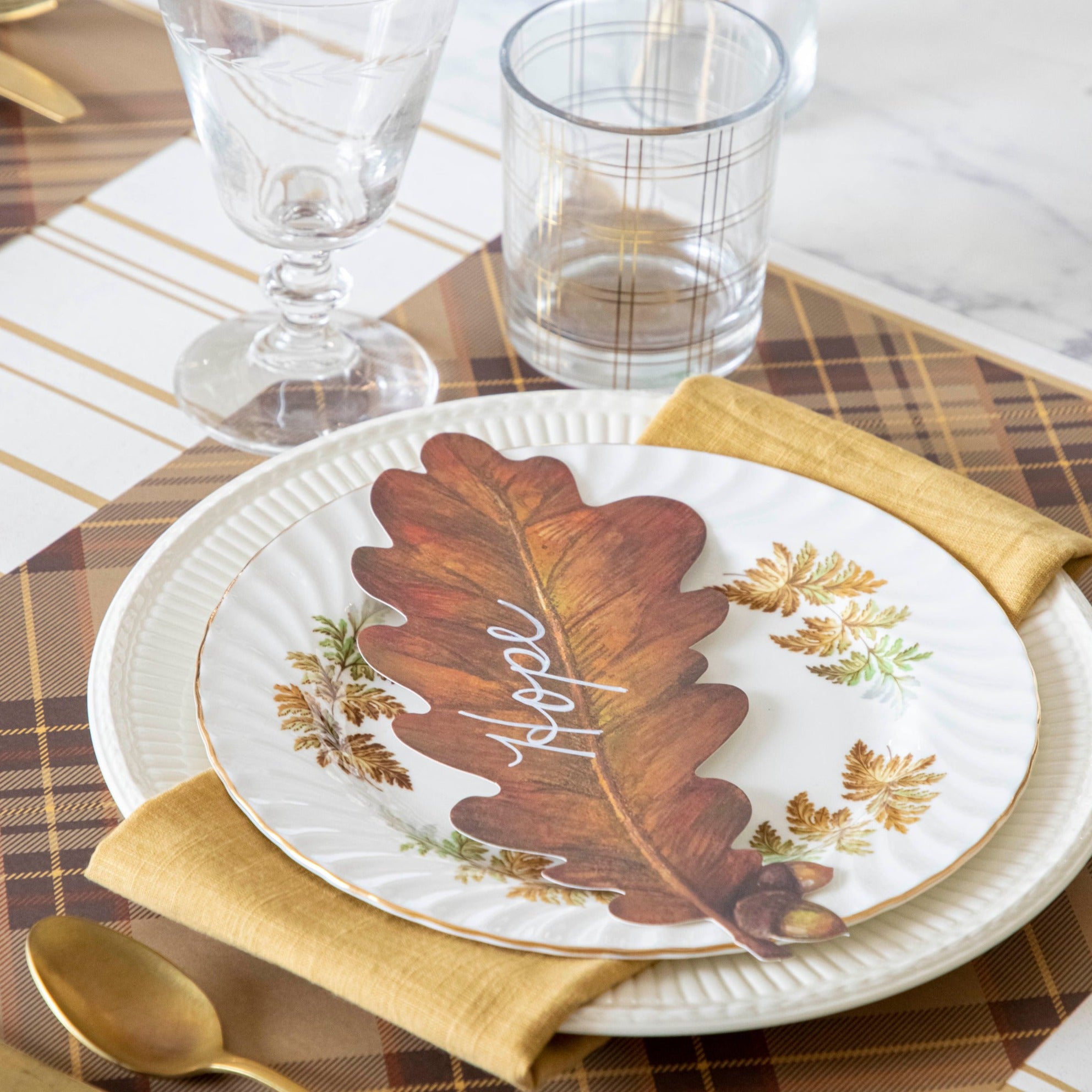 Stylish Autumn Plaid Placemats Set of 4 - Fall Table Decor for Thanksgiving, Dining, and Seasonal Home Decor | Waterproof & Heat-Resistant