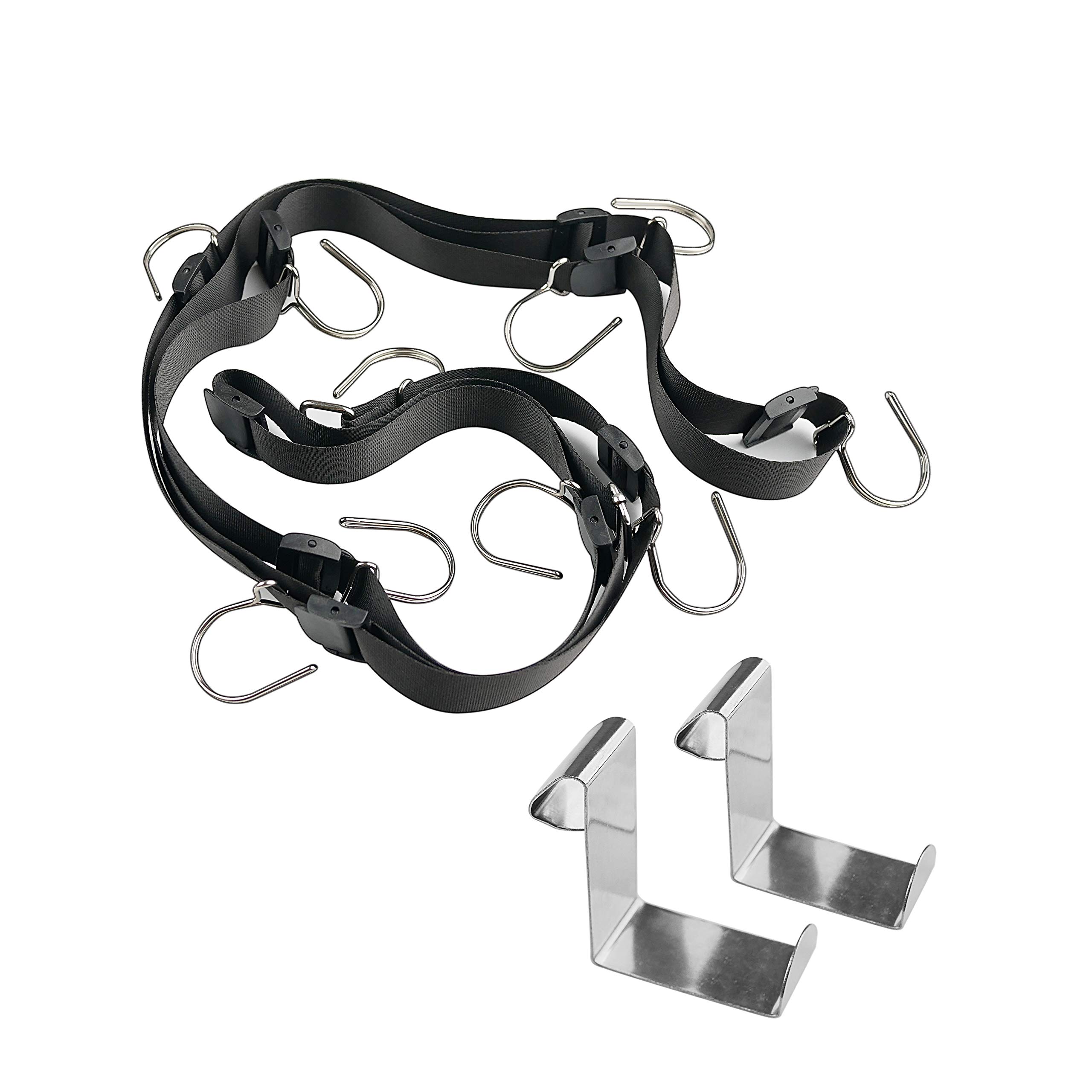 UTOWO Purse Organizer for Closet Door - 2 Pack Black Handbag Storage Rack Holds 20 Purses, Fits 1 3/8