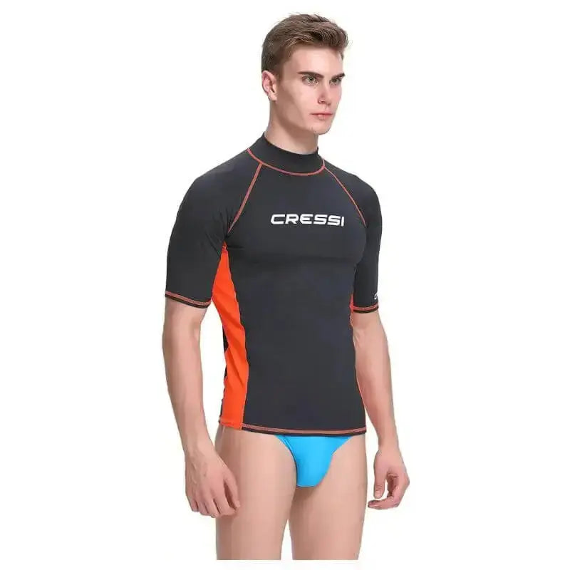 Men's Cressi Rashguard Swim Shirt - UPF 50+ Sun Protection Quick-Dry Pool & Beach Top for Swimming, Surfing & Water Sports