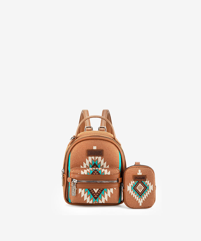 Wrangler Aztec Knitted Backpack - Stylish & Durable College Backpack for Women & Men - Perfect for School, Travel & Outdoor Adventures