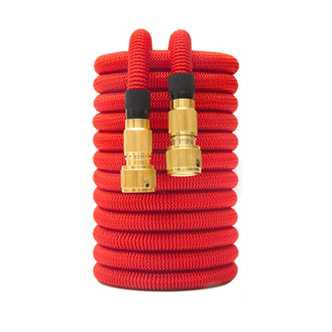 High Pressure Water Gun Kit - 75FT Magic Watering Hose with Adjustable Spray Nozzle for Car Washing, Garden Irrigation & Outdoor Cleaning (Red) | Perfect for Home, Yard & Vehicle Maintenance