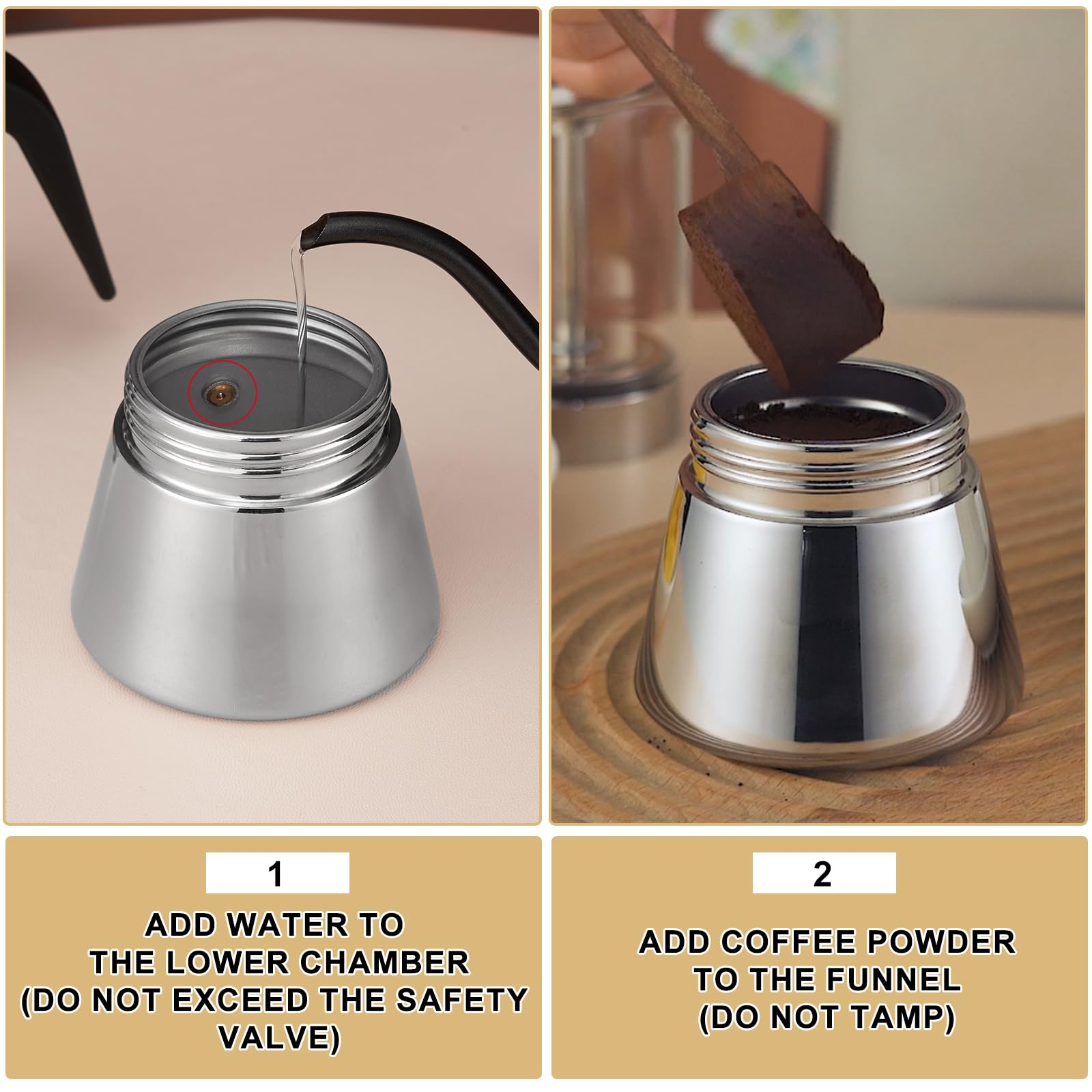 YOLIFE 4-Cup (160ml) Stainless Steel Induction Moka Pot with Crystal Glass Top - Italian Stovetop Espresso Maker with Pressure Valve for Home & Office Coffee Brewing | Perfect for Camping, Gifts & Small Kitchens