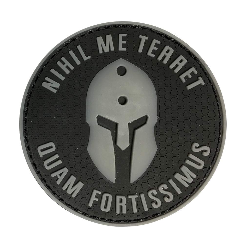 Nihil ME Terret PVC 3D Rubber Patch - Spartan Army Military Hook & Loop Morale Patch - Tactical Emblem Applique Combat Badge (Gray) - Perfect for Tactical Gear, Backpacks, Jackets & Military Uniforms