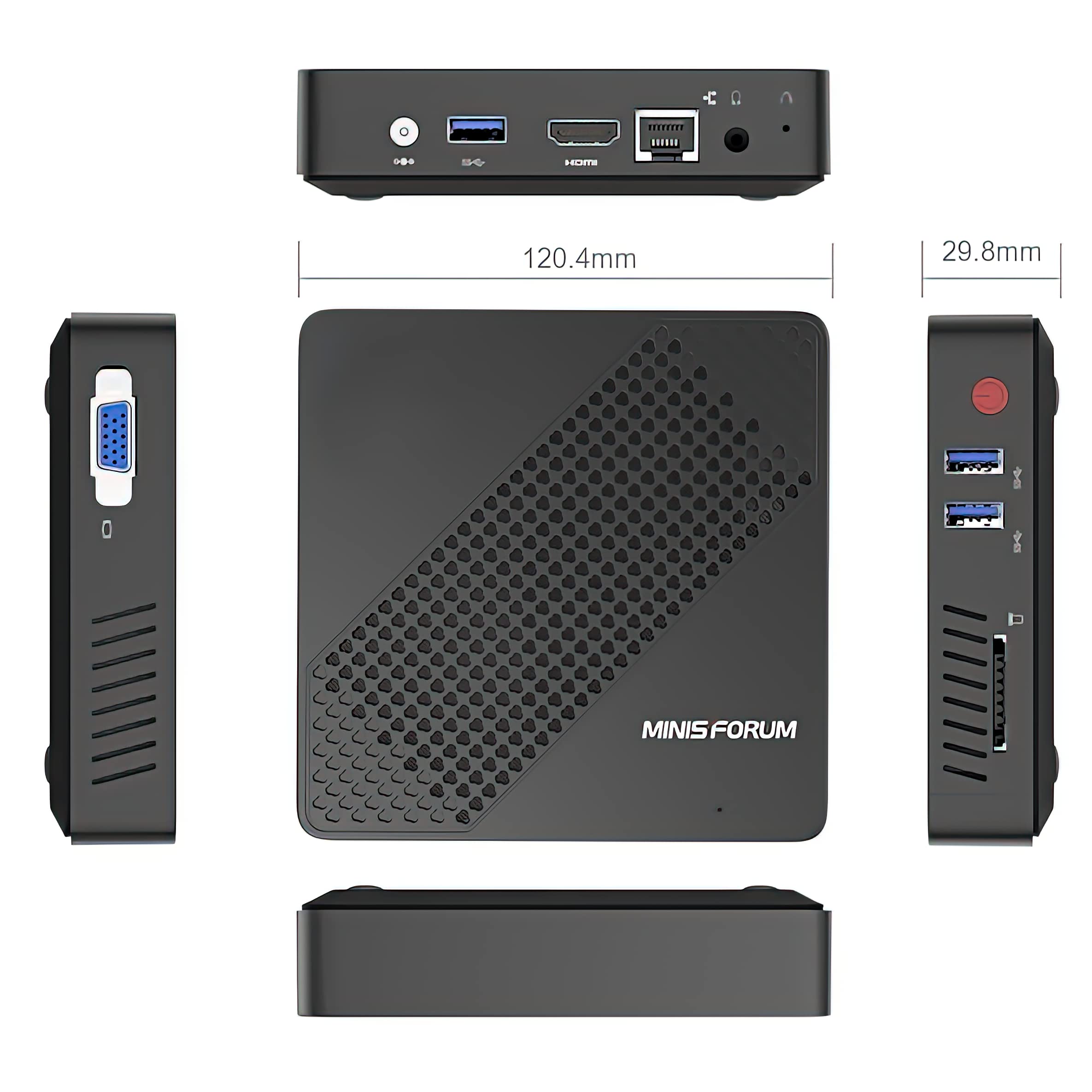 MINISFORUM N40 Fanless Mini PC - Silent Desktop Computer with Intel Celeron N4020 (Up to 2.8GHz), 4GB RAM, 64GB eMMC, Dual HDMI & VGA, Gigabit LAN, Auto Power On - Perfect for Home Office, Digital Signage, and Light Computing Tasks