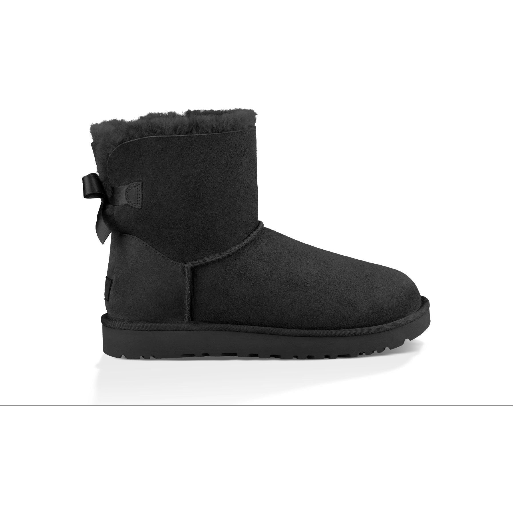 UGG Women's Mini Bailey Bow II Boots - Black Winter Snow Boots for Women | Waterproof & Warm | Perfect for Cold Weather, Snow Days & Casual Outfits