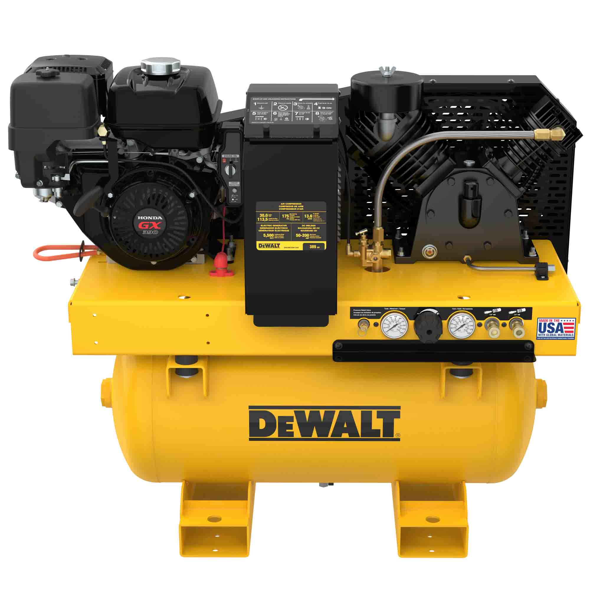DeWALT DXCMCGW1330 30-Gallon 3-in-1 Truck Mount Air Compressor, Generator & Welder - Heavy Duty for Construction Sites, Job Sites & Mobile Welding