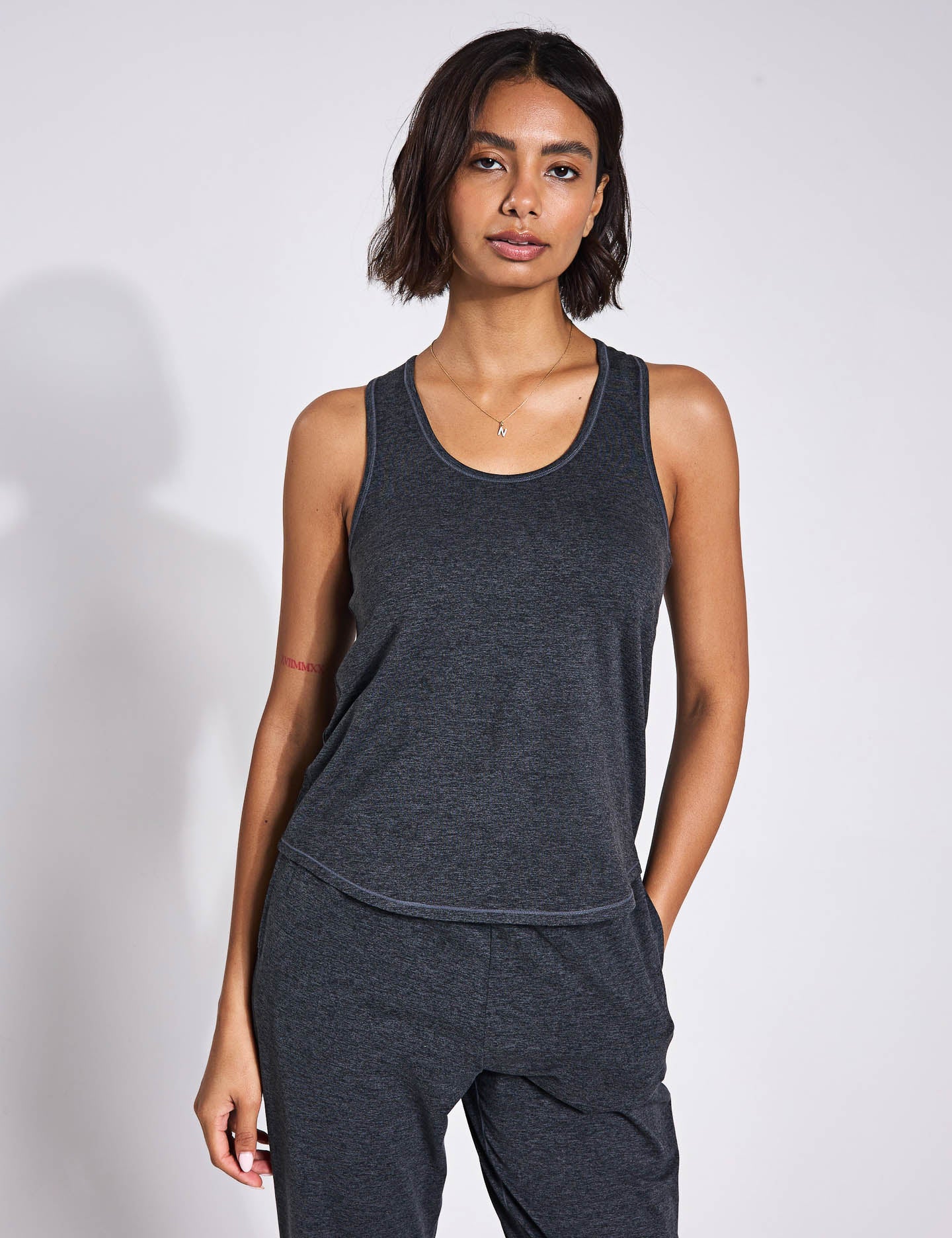 ReSet Relaxed Tank Top for Women - Soft Moon Heather Color - Perfect for Yoga, Gym, and Casual Wear