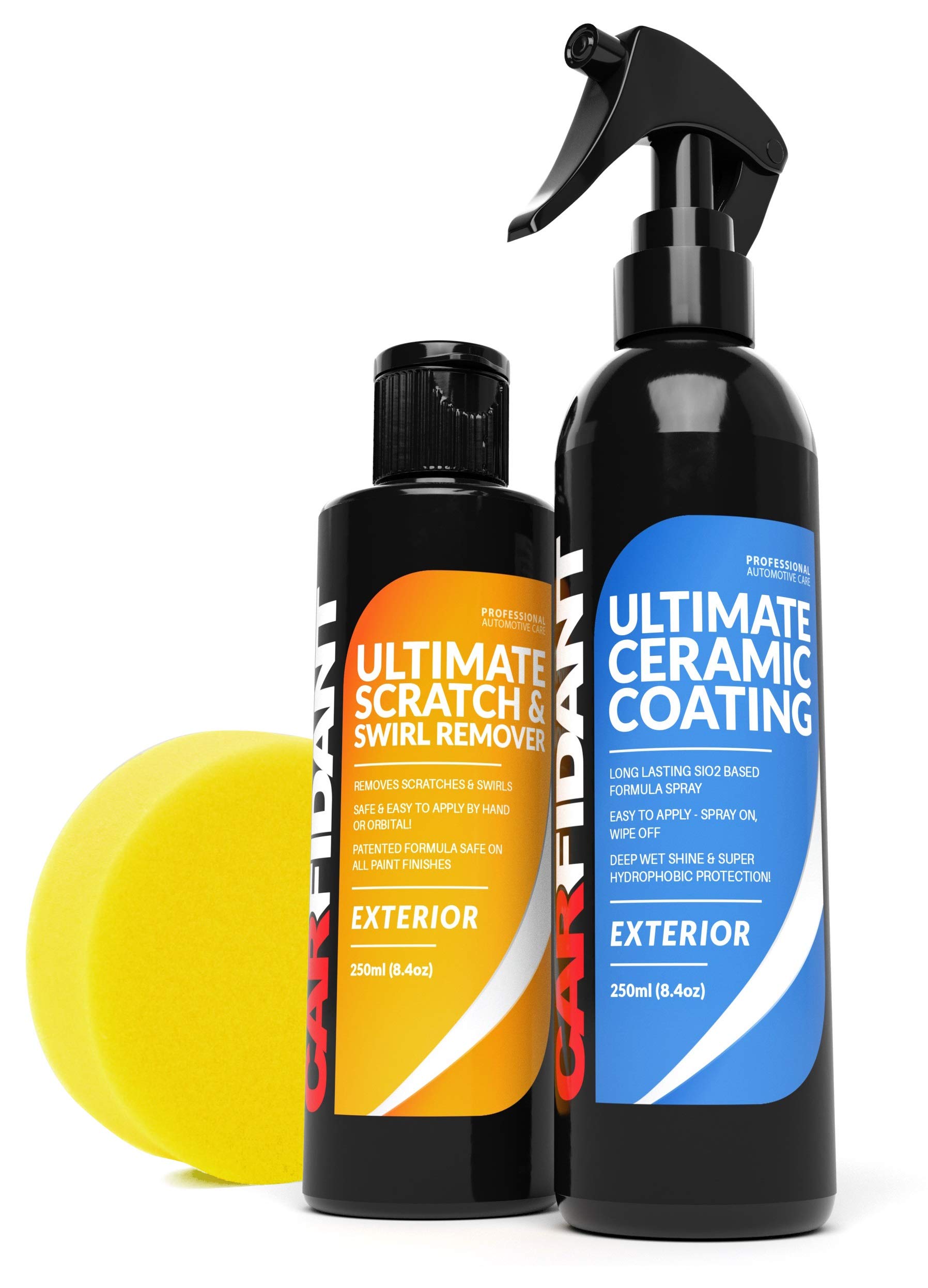 Carfidant Scratch & Swirl Remover with Ceramic Coating Spray - Car Paint Restorer & Polish, Repair Scratches & Protect Paint with Ceramic Wax Sealant - Perfect for Car Detailing, Auto Body Repair & Long-Lasting Paint Protection