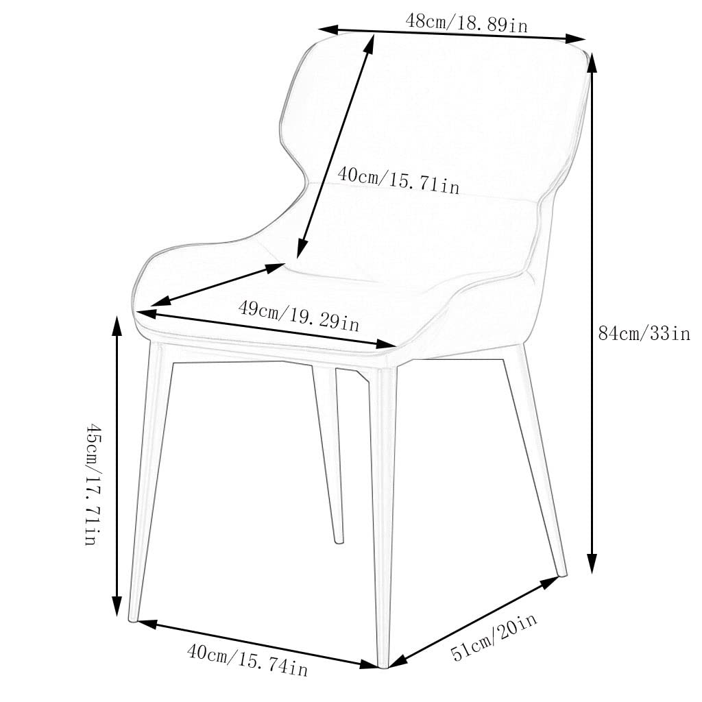 4-Piece Waterproof Leather Dining Chair Set - Carbon Steel Frame Kitchen & Living Room Counter Stools (Khaki) | Perfect for Home, Restaurant & Office Use