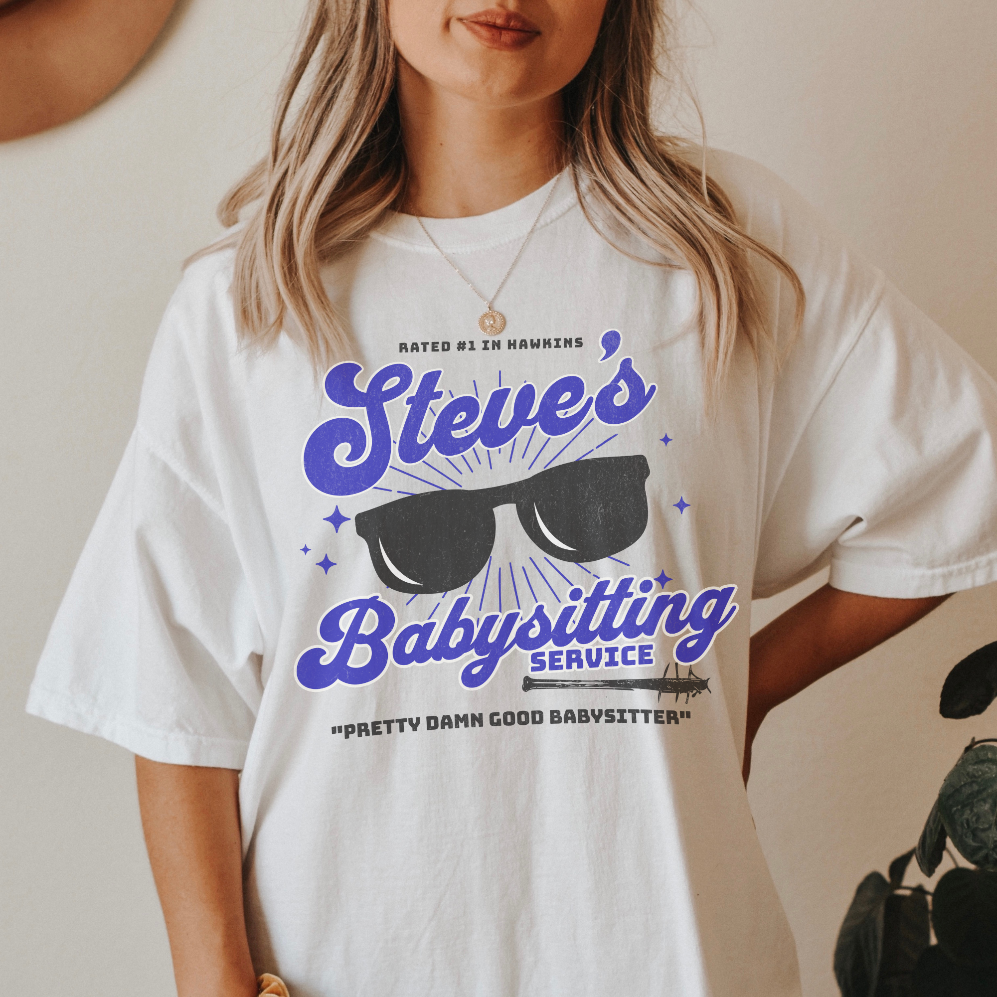Steve's Babysitting Service Funny T-Shirt - Comfortable Cotton Tee for Babysitters & Childcare Workers - Perfect for Work, Gifts & Casual Wear
