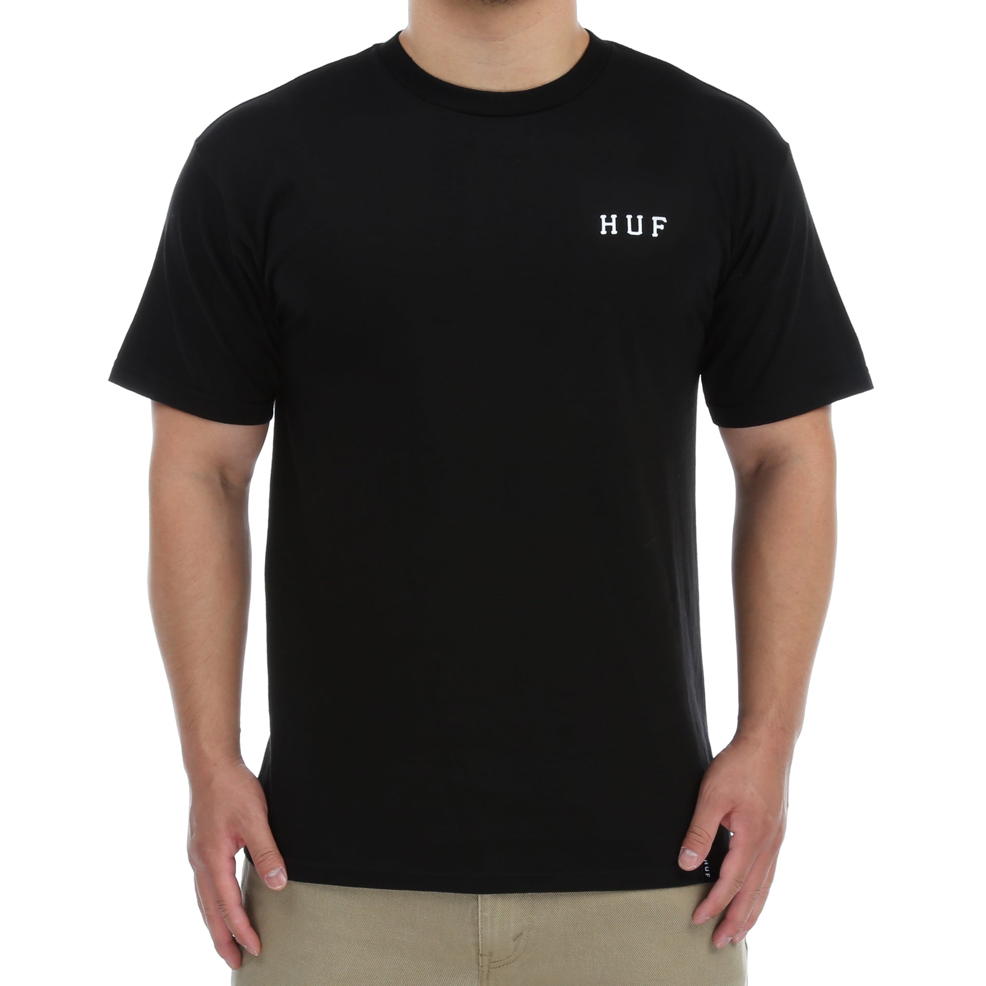 Huf Roses Classic H T-Shirt for Men - Black Cotton Tee - Streetwear Fashion for Casual Wear & Urban Style
