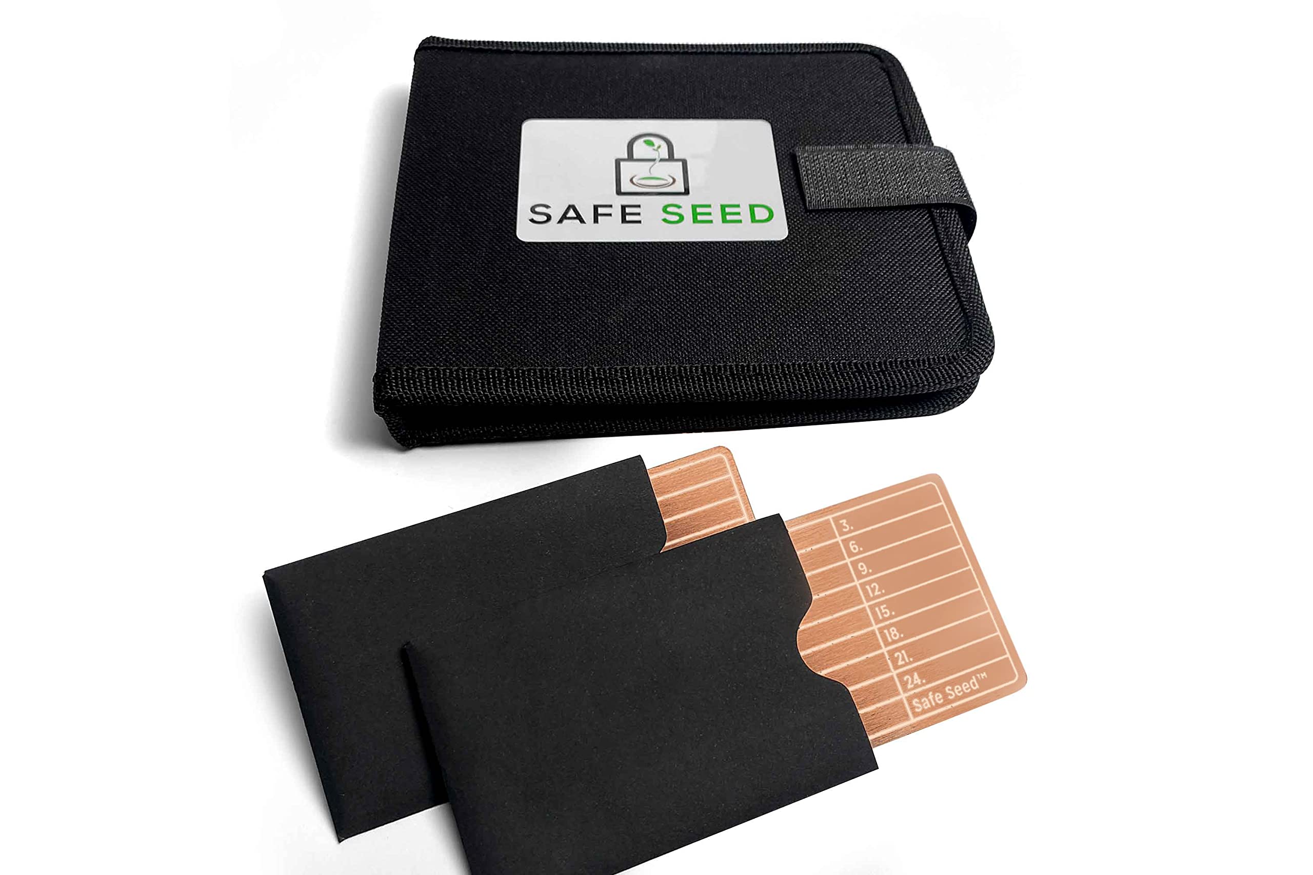 Premium Cryptocurrency Metal Wallet - 12-25 Word Recovery Passphrase Backup Kit with 2 Copper Plates & Soft Case | Secure Crypto Seed Phrase Storage for Bitcoin, Ethereum | Ideal for Cold Storage & Disaster Recovery