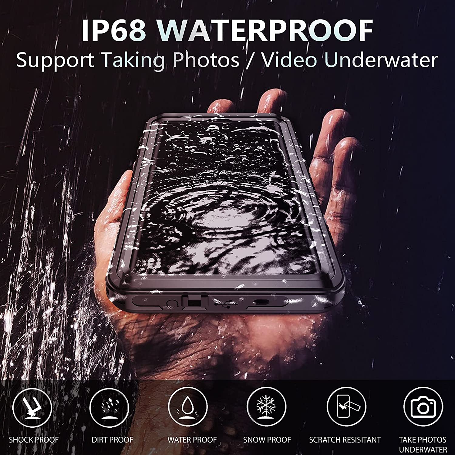 Samsung Galaxy S10 Plus Waterproof Case - IP68 Certified Shockproof Protective Cover for Swimming, Snorkeling & Outdoor Activities