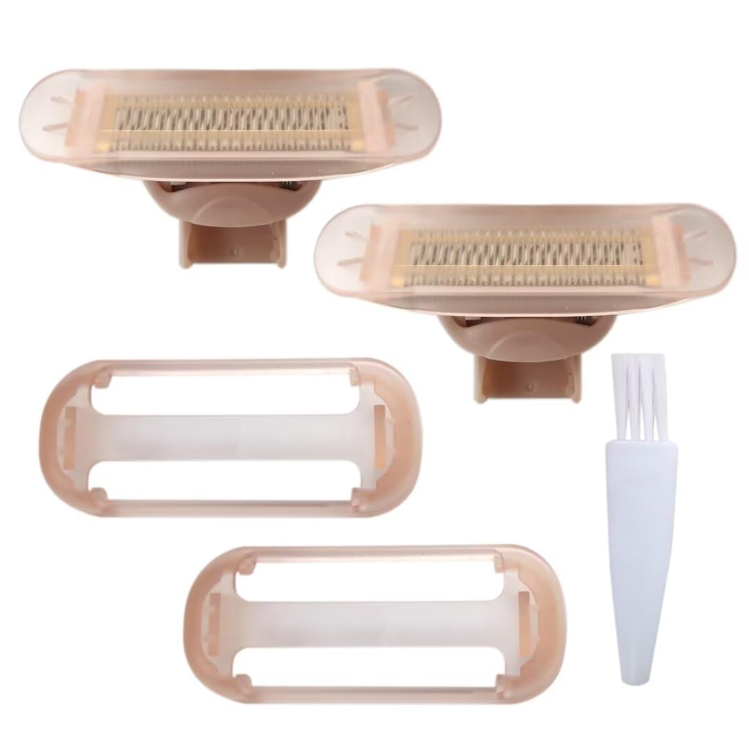 2 Pack Upgraded Replacement Razor Heads for Flawless Nu Razor & Finishing Touch Flawless Razor - Rose Gold Women's Hair Remover Blades with Protective Covers | Smooth Legs, Underarms & Bikini Line Shaving