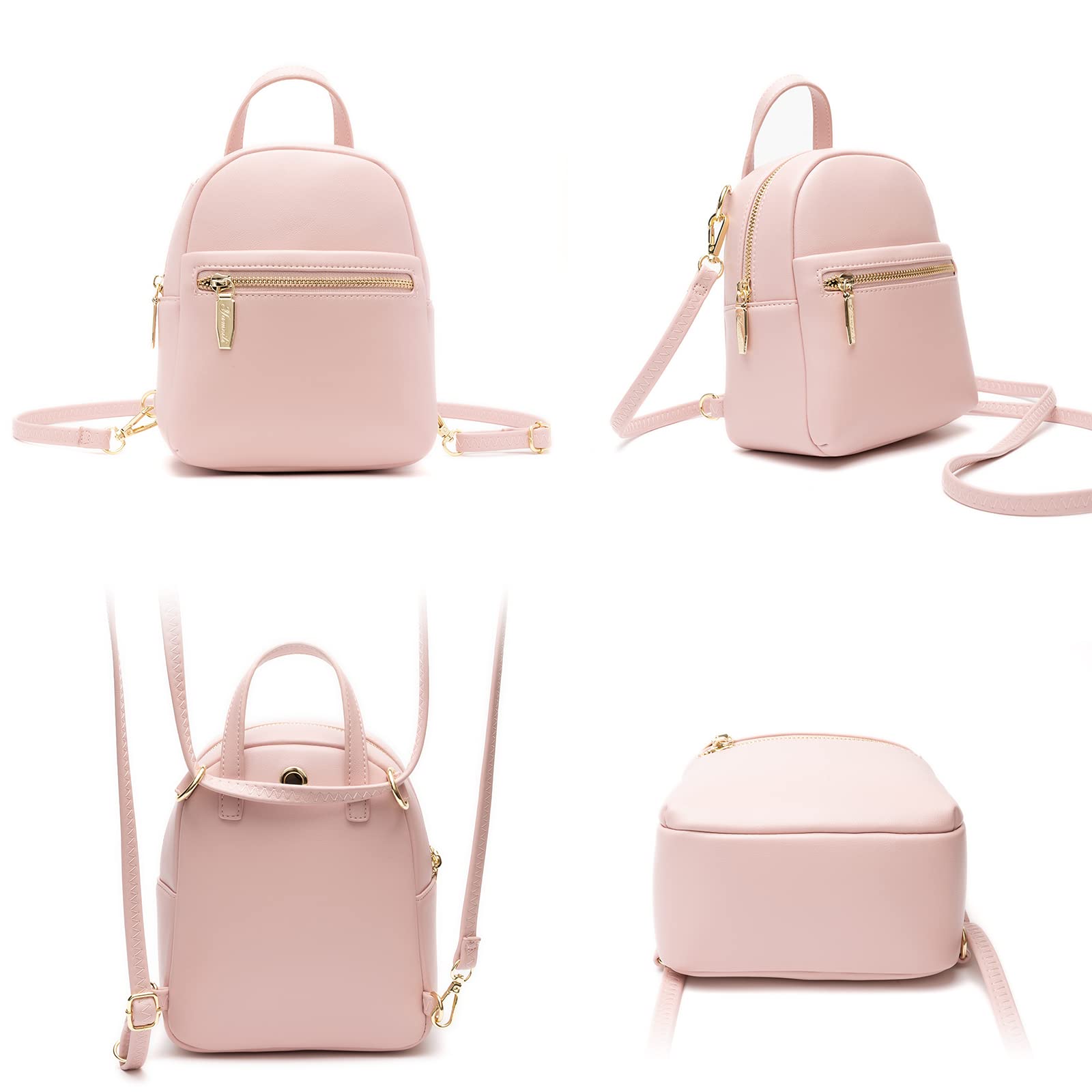 Cute Mini Leather Backpack Purse for Women & Teen Girls - Small Shoulder Bag Handbag for School, Travel & Daily Use