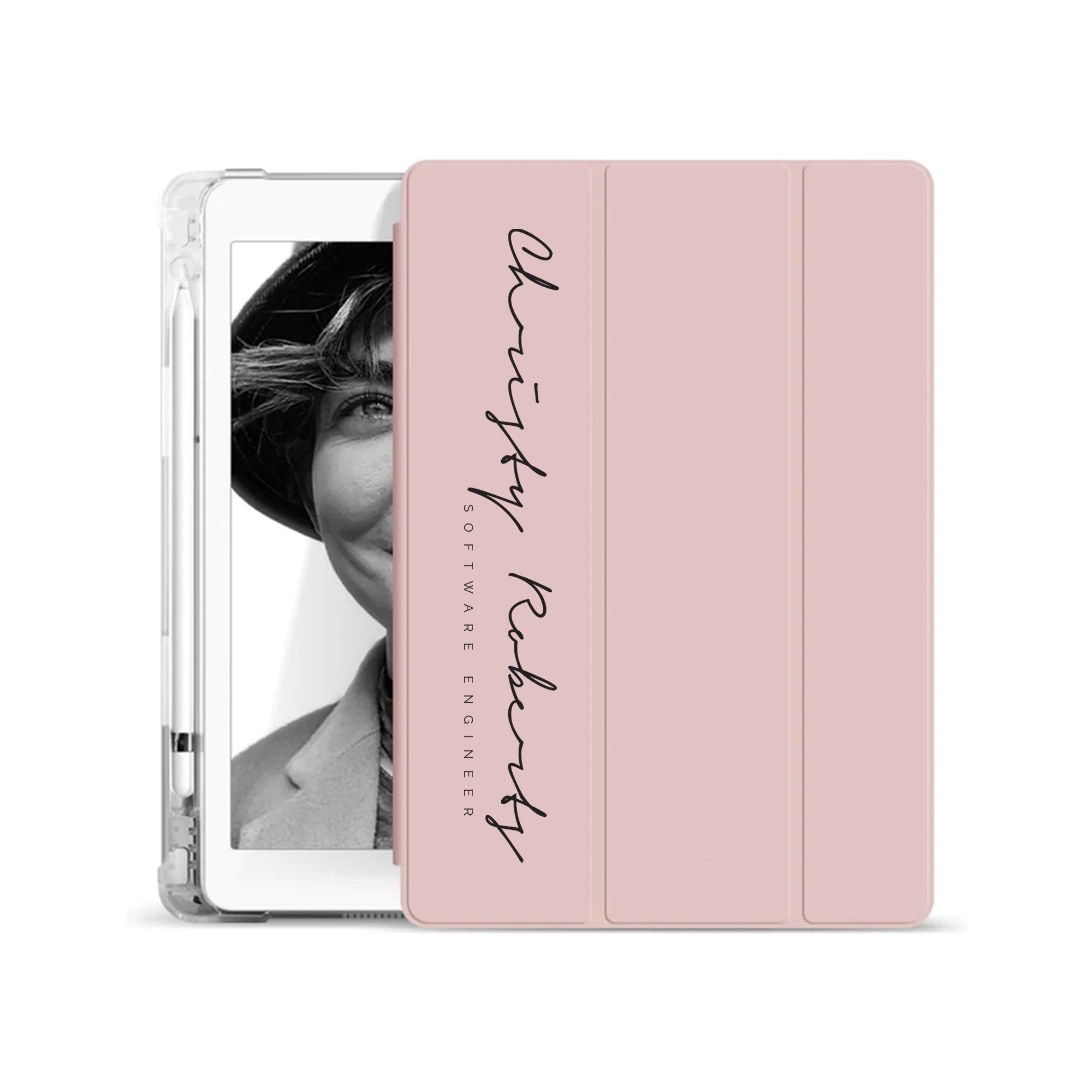 iPad See-Through Case - Signature with Occupation 23 | Slim Protective Cover for iPad Air/Pro | Perfect for Work, School & Travel