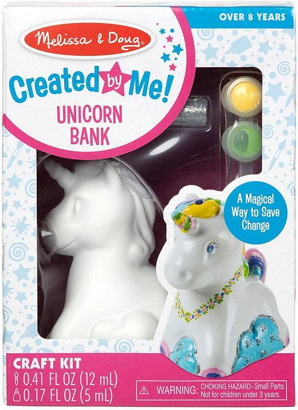 Melissa & Doug DIY Unicorn Piggy Bank - Paint & Personalize Your Own Unicorn Money Box for Kids Savings & Piggy Bank Gifts | Fun Arts & Crafts Activity for Girls & Boys Birthday Party