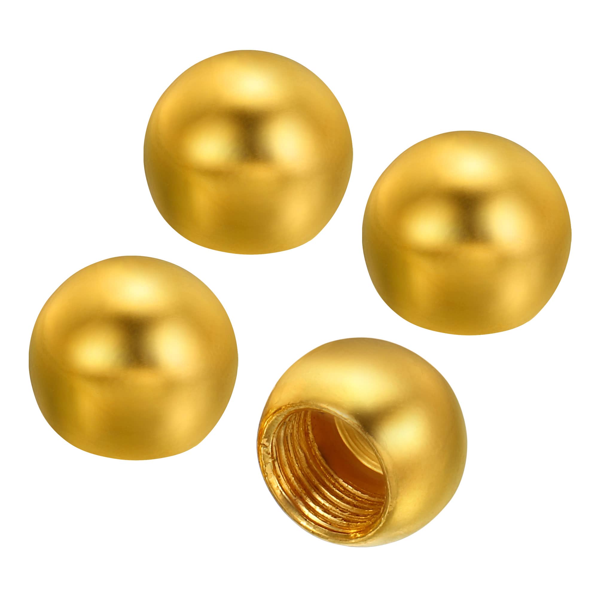 Meccanity M10 Lamp Finial Cap Knob - 15mm Dia. Female Nuts, Gold Electrophoresis Finish (Pack of 4) - Decorative Lamp Harp Top Accessory for Lampshade Holder - Perfect for Bedroom, Living Room & Vintage Lighting Fixtures