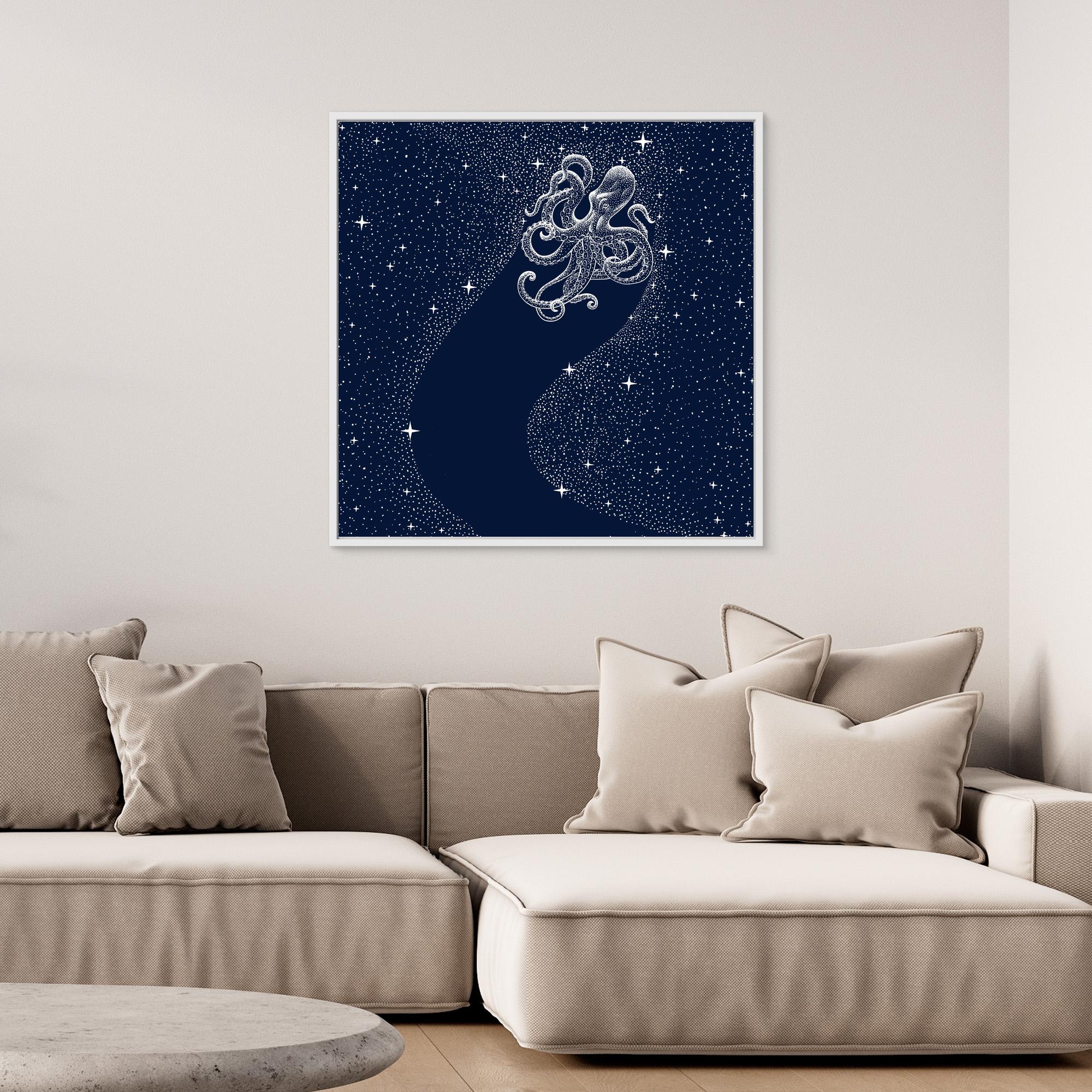 Starry Octopus Canvas Print by Alirıza Çakir - Stunning Wall Art for Living Room, Bedroom & Office Decor
