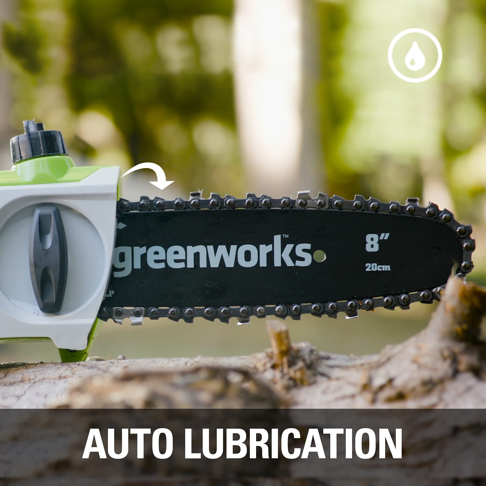 Greenworks 40V 8-Inch Cordless Pole Saw with Hedge Trimmer Attachment | 2Ah Battery & Charger Included | Model 1300402 | Perfect for Tree Trimming, Landscaping & Yard Maintenance