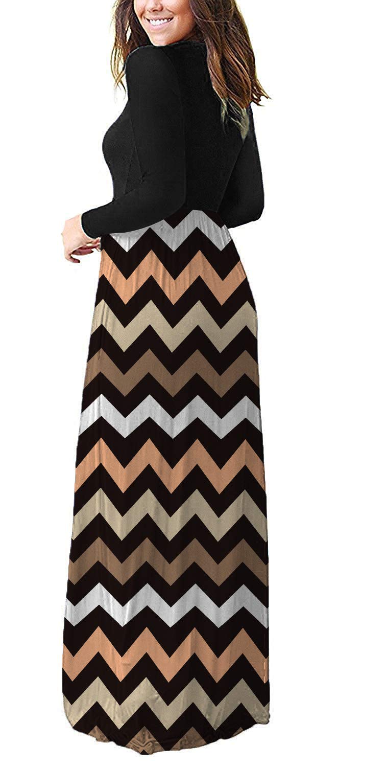 MISFAY Women's Long Sleeve Maxi Dress - Loose Fit Casual Plain Long Dress with Pockets | Perfect for Everyday Wear, Beach Cover Up & Vacation Outfits