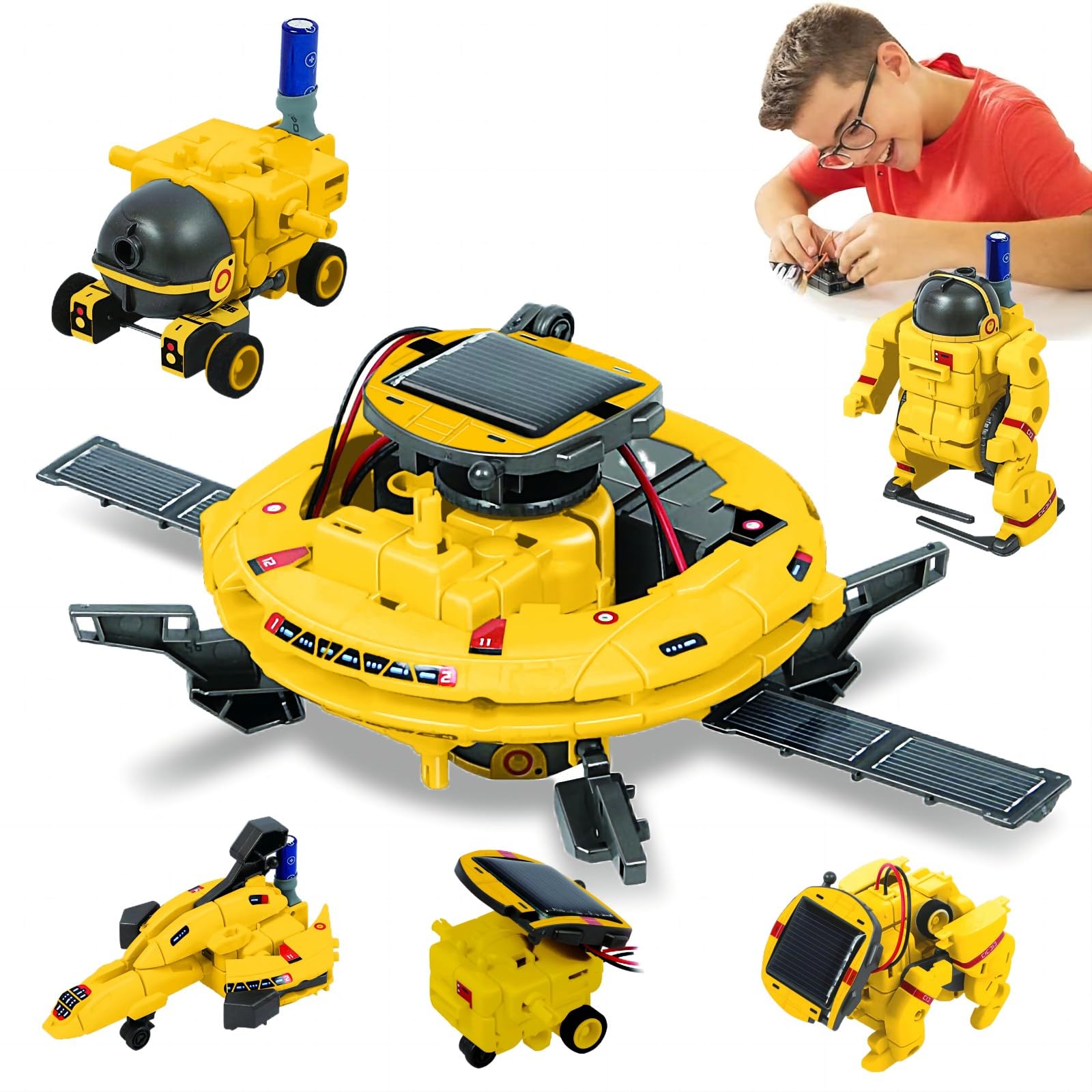 STEM 6-in-1 Solar Robot Kit for Kids 8-12 - Educational Science Building Toys, DIY Engineering Projects for Boys & Girls Ages 8-12 - Perfect Birthday Gift for Teens - Fun Learning Activities for Home & Classroom