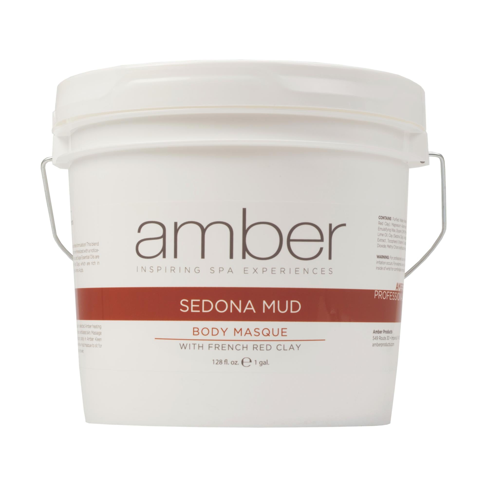 Amber Mud Masque with Sedona & French Red Clay - 1 Gallon | Deep Cleansing & Detoxifying Facial Mask for Spa & Home Use