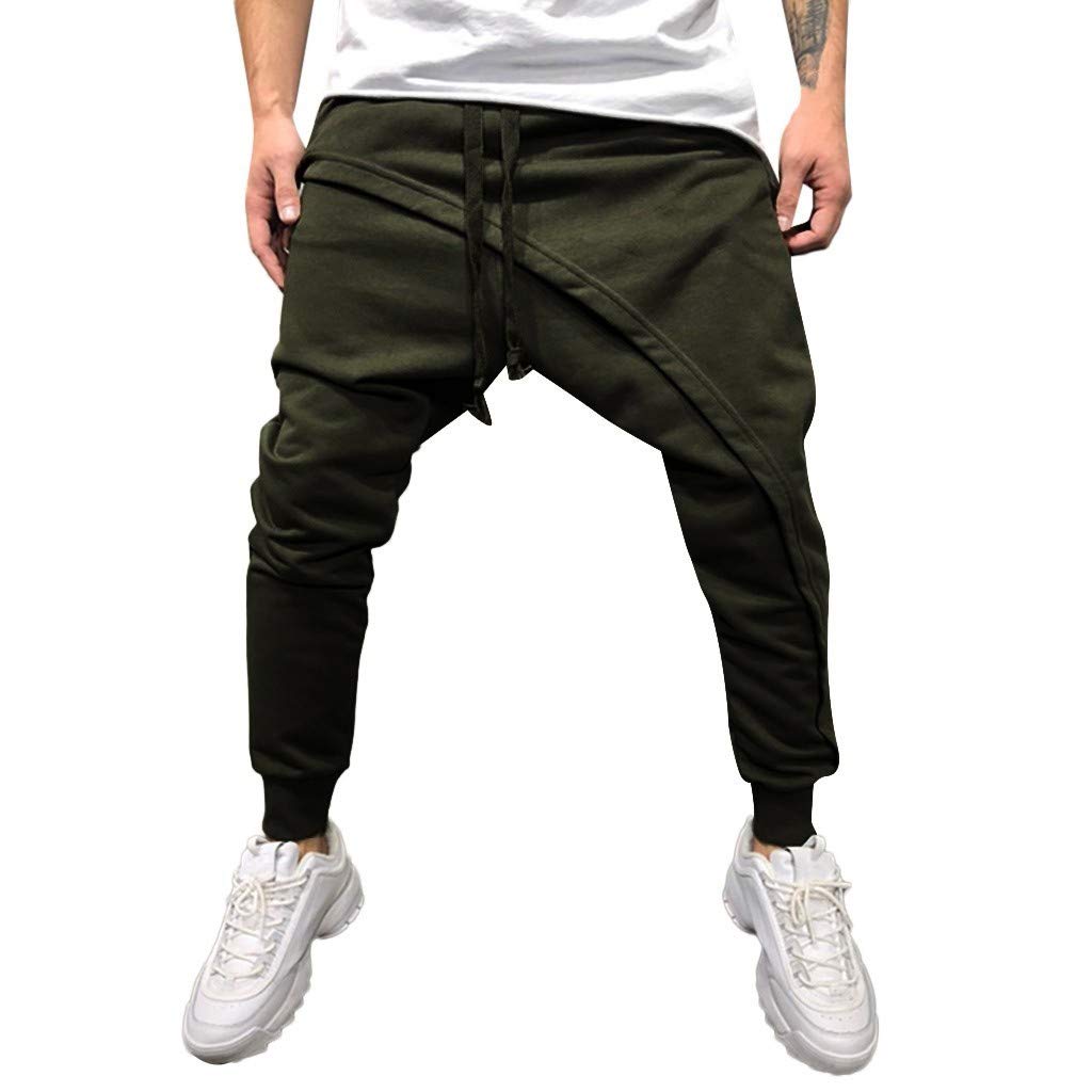 Men's Casual Joggers with Drawstring Waist - Solid Color Sweatpants for Men & Women - Comfortable Patchwork Pants for Spring, Winter & Summer - Perfect for Gym, Lounge & Outdoor Activities