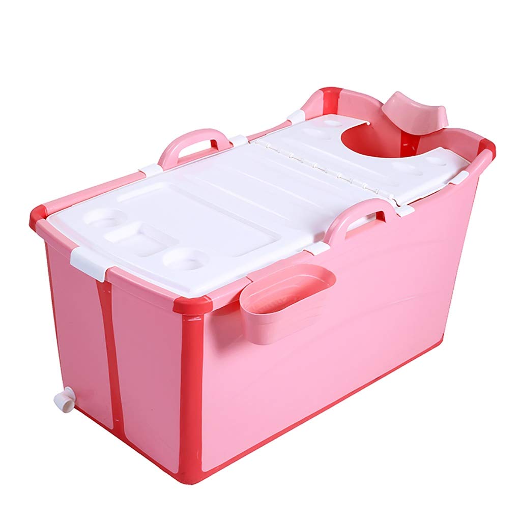 Portable Foldable Bathtub for Kids & Adults - Multifunctional Plastic Bath Tub with Cover, 47