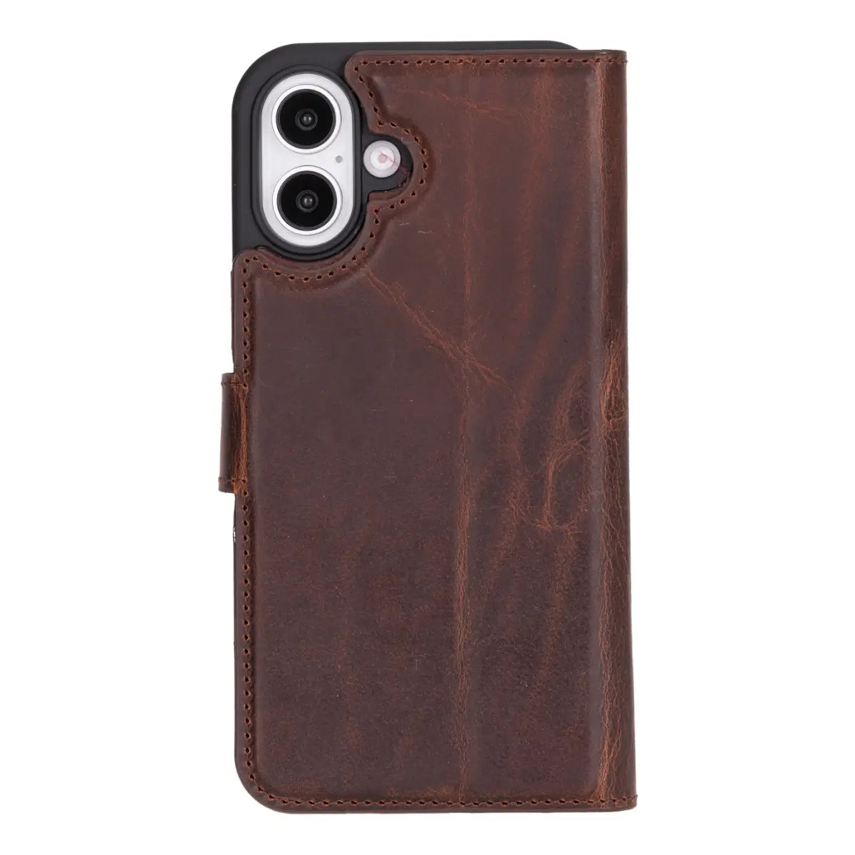 Distressed Brown Leather Wallet Case for iPhone 16 Plus - Premium Protective Cover with Card Slots | Perfect for Everyday Use, Travel & Business Meetings