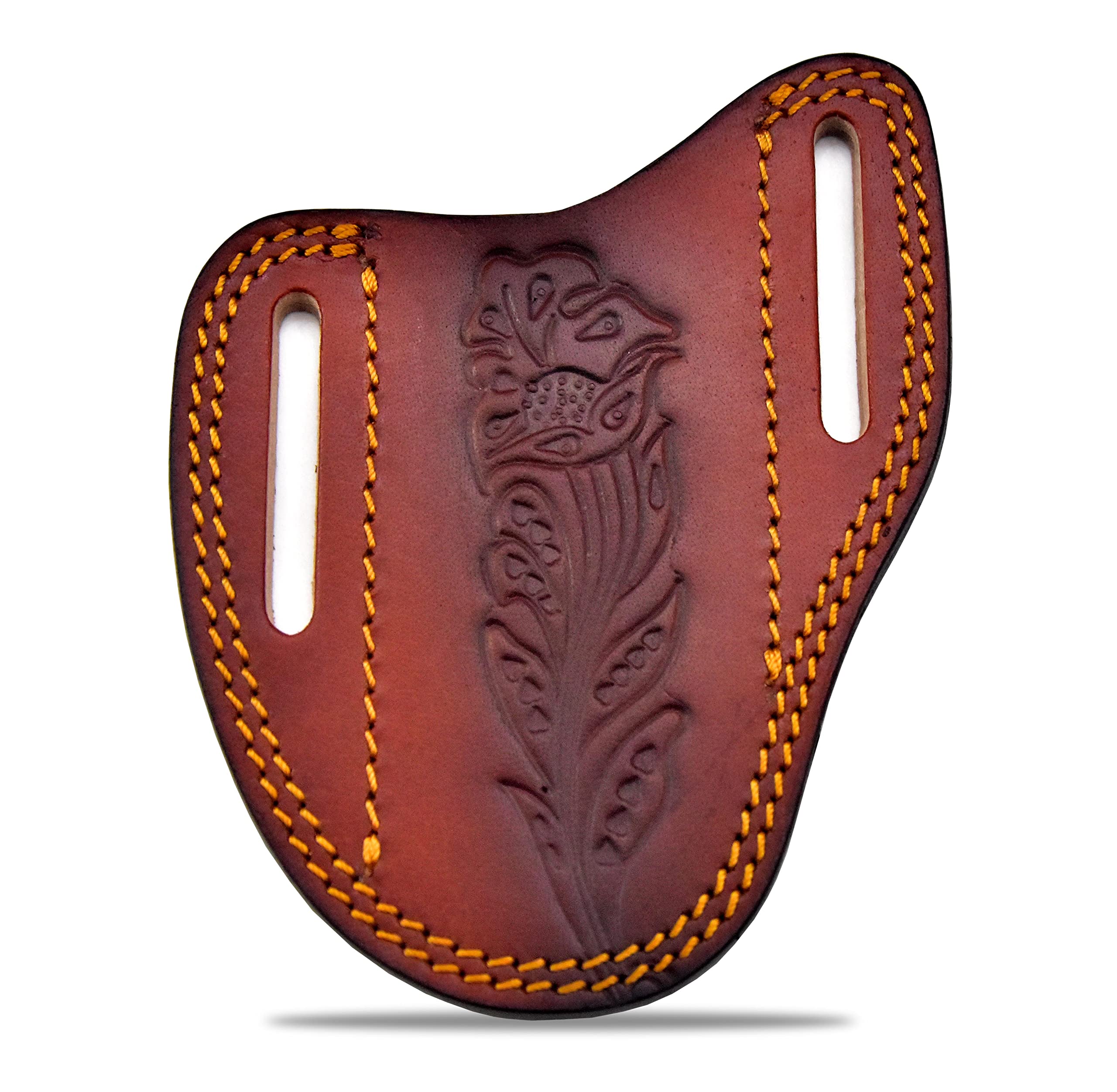 Custom Leather Sheath for Trapper & Hunting Knives - 100% Real Leather, Tan, Dual-Side Carry Design | Perfect for Outdoor Adventures, Camping & Bushcraft