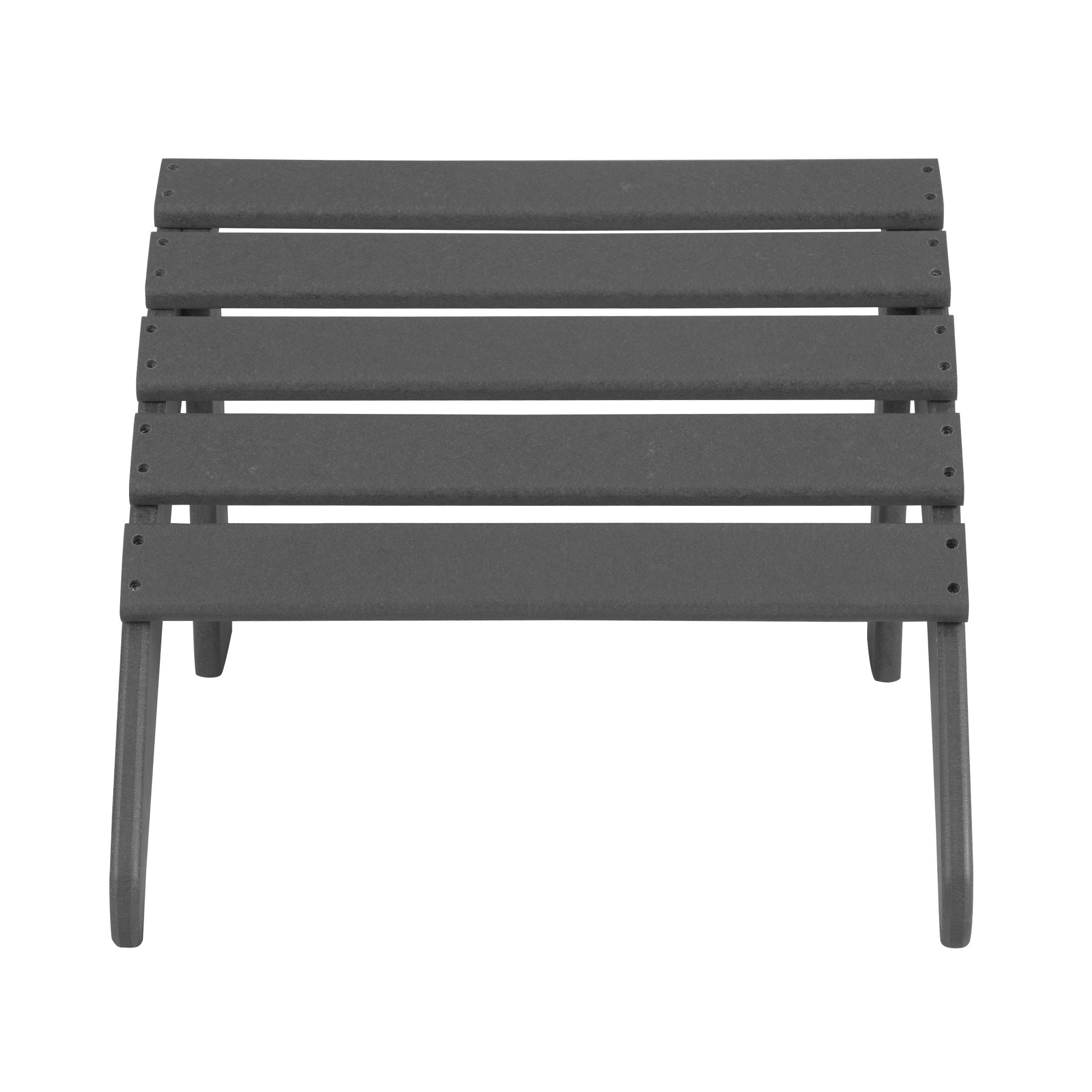 WO Home Furniture Adirondack Ottoman Outdoor Patio Footrest - 13.5 Inch Folding Footstool for Adirondack Chairs - Gray - Perfect for Backyard, Garden, and Poolside Relaxation