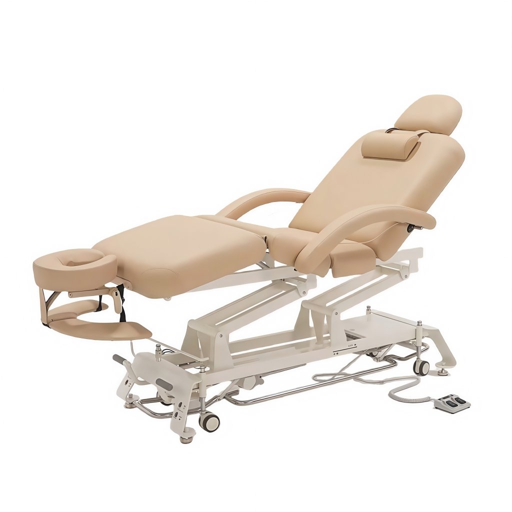 Premium Camino Deluxe Massage Table ECD 8100 - Professional Portable Spa Table with Adjustable Height, Beige | Perfect for Massage Therapists, Home Spa, and Physical Therapy Clinics