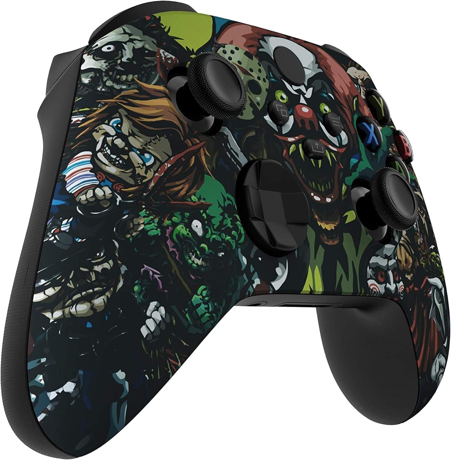 Modded Xbox Controller with Rapid Fire & White LED - Custom Scary Party Soft Touch Design for Gaming, FPS & Competitive Play