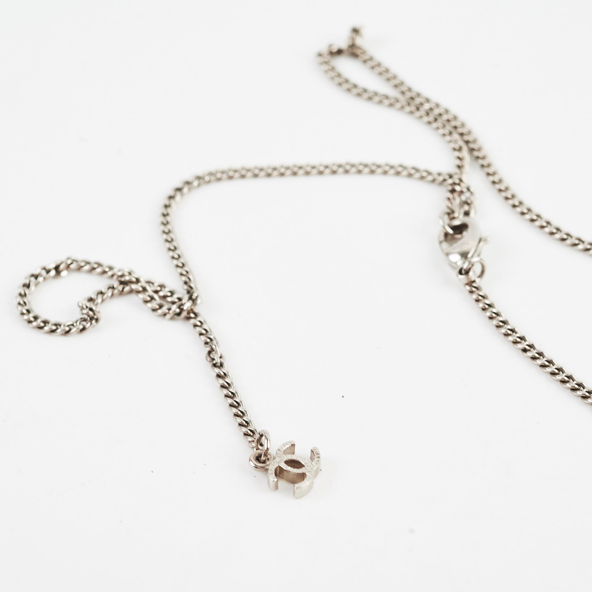 Chanel CC Silver Necklace for Women - Elegant Costume Jewelry for Party, Wedding & Everyday Wear