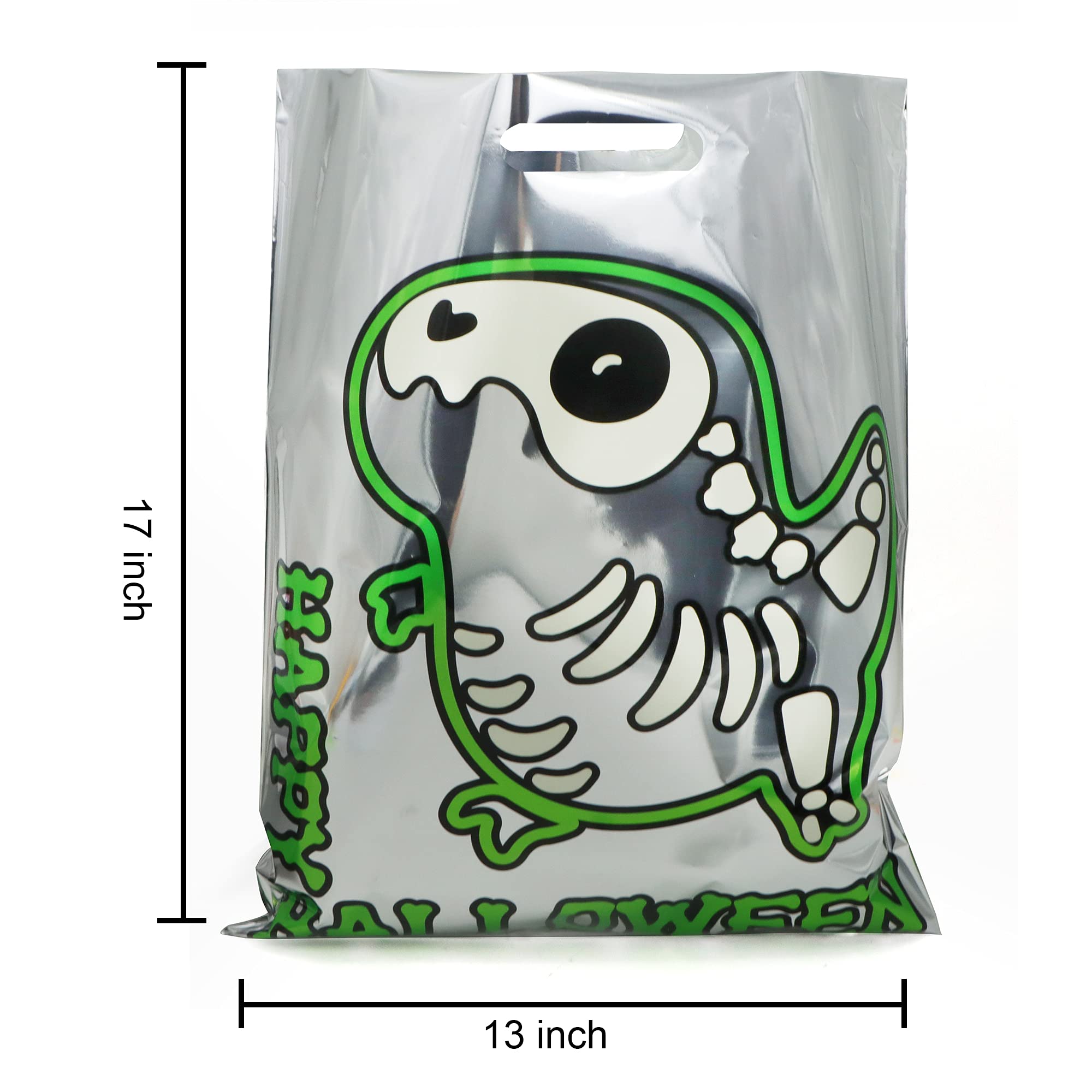 72 Pcs Halloween Reflective Treat Bags - Glow in The Dark Candy Bags for Trick or Treating, Safe & Fun Party Favors for Kids - Perfect for Halloween Night, School Events & Neighborhood Gatherings