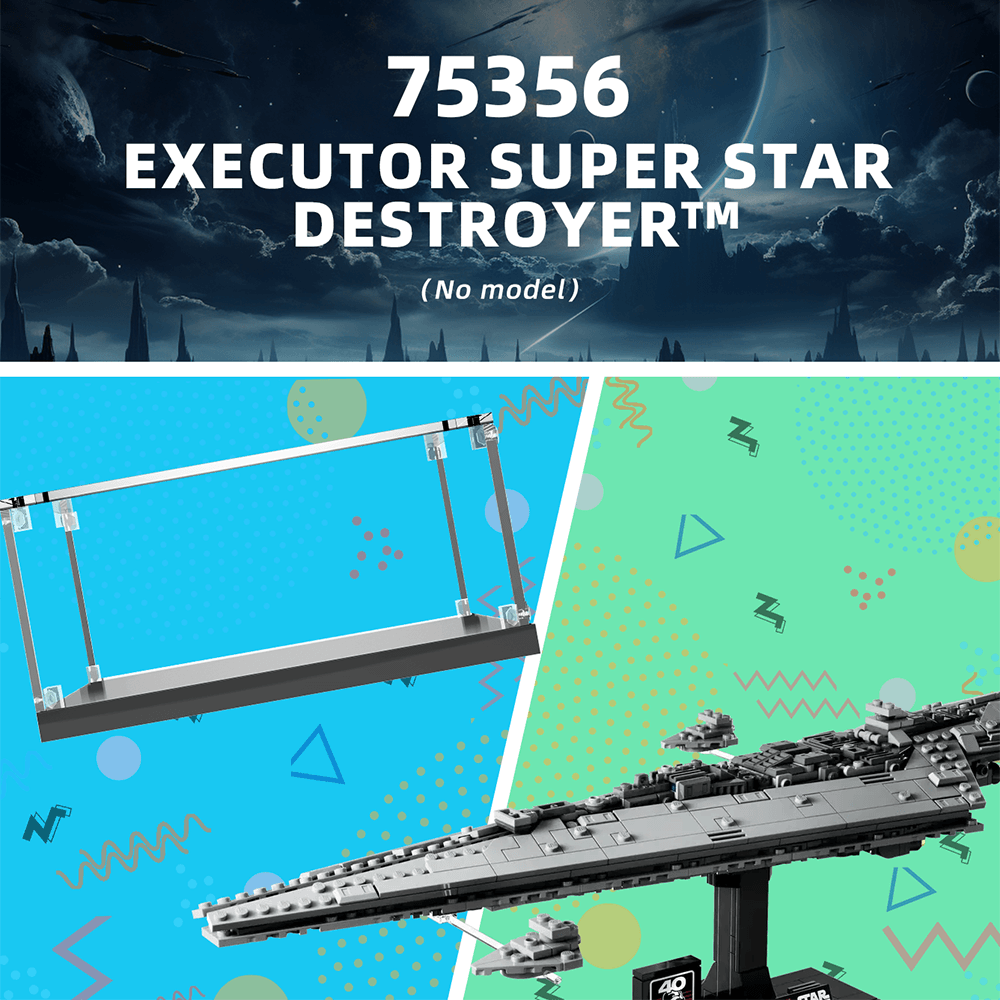 LEGO 75356 Star Wars™ Executor Super Star Destroyer™ Display Case - Premium Acrylic Showcase for Collectible Models - Perfect for Home Office Decor & Star Wars Fan Collections