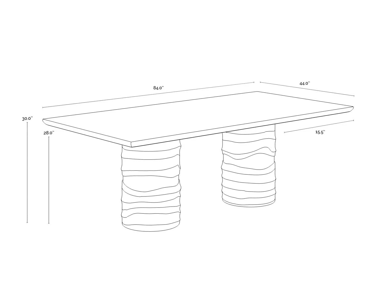 Alanya 84-inch Rectangular Dining Table - Modern Farmhouse Style for Dining Room, Kitchen, and Entertaining