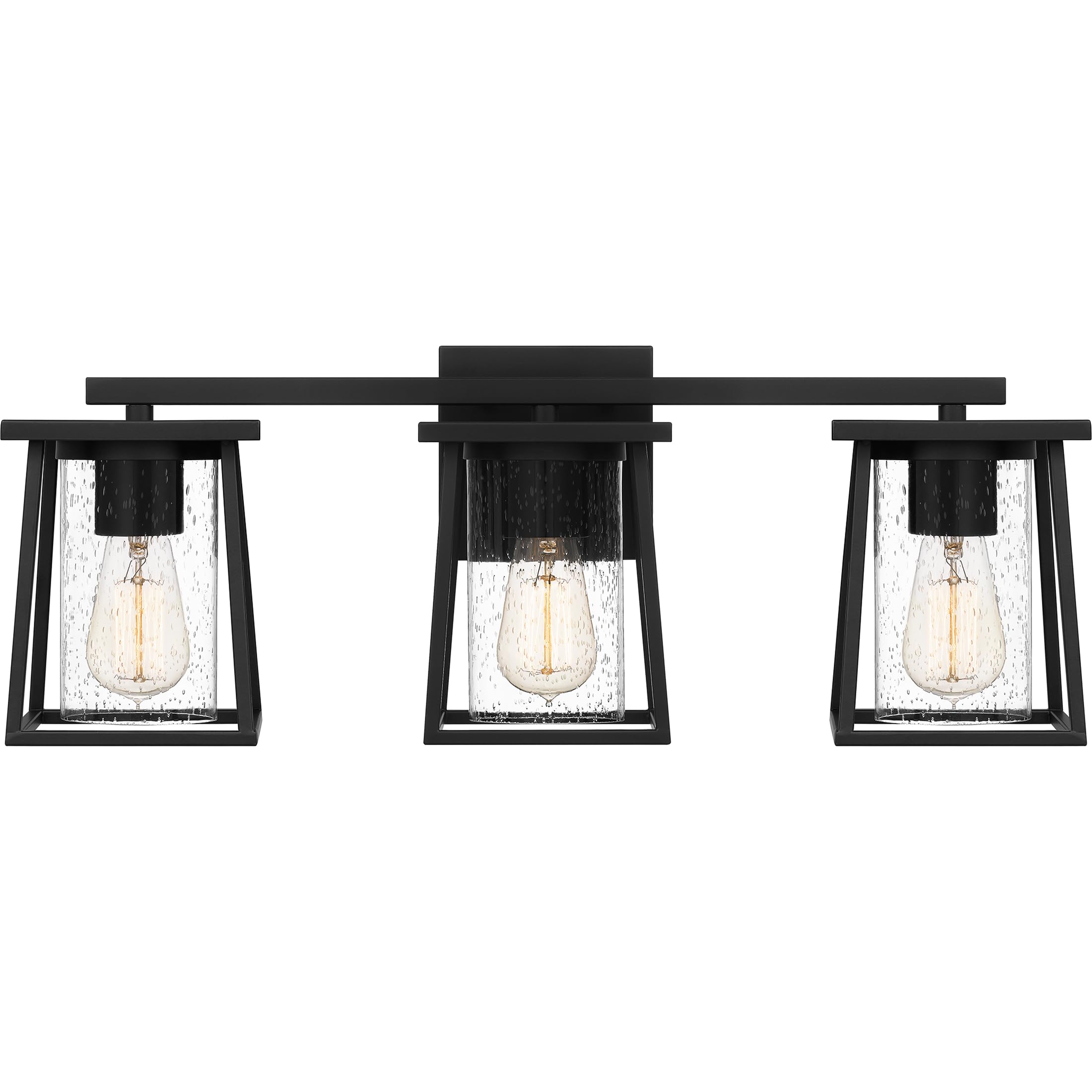 Quoizel Lodge 3-Light Matte Black Bathroom Vanity Light - Perfect for Modern Bathrooms, Powder Rooms & Dressing Areas