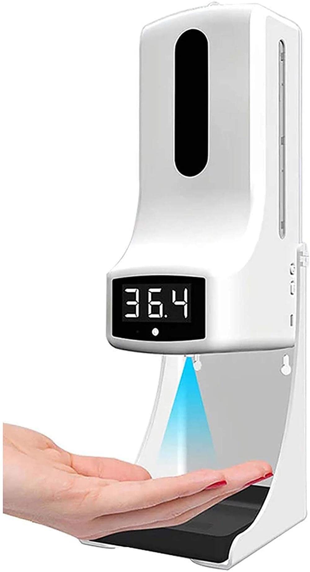 Automatic Hand Sanitizer Dispenser with Voice Broadcast & Thermometer - Wall Mount/Tabletop, Battery/DC Dual Power for Home, Office & Public Spaces