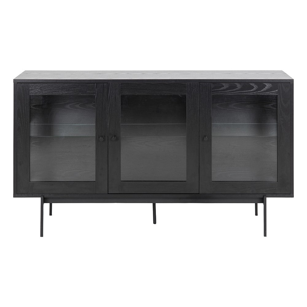 KREMAN 140cm Black Sideboard Buffet Cabinet - Modern Storage Solution for Dining Room, Living Room & Entryway