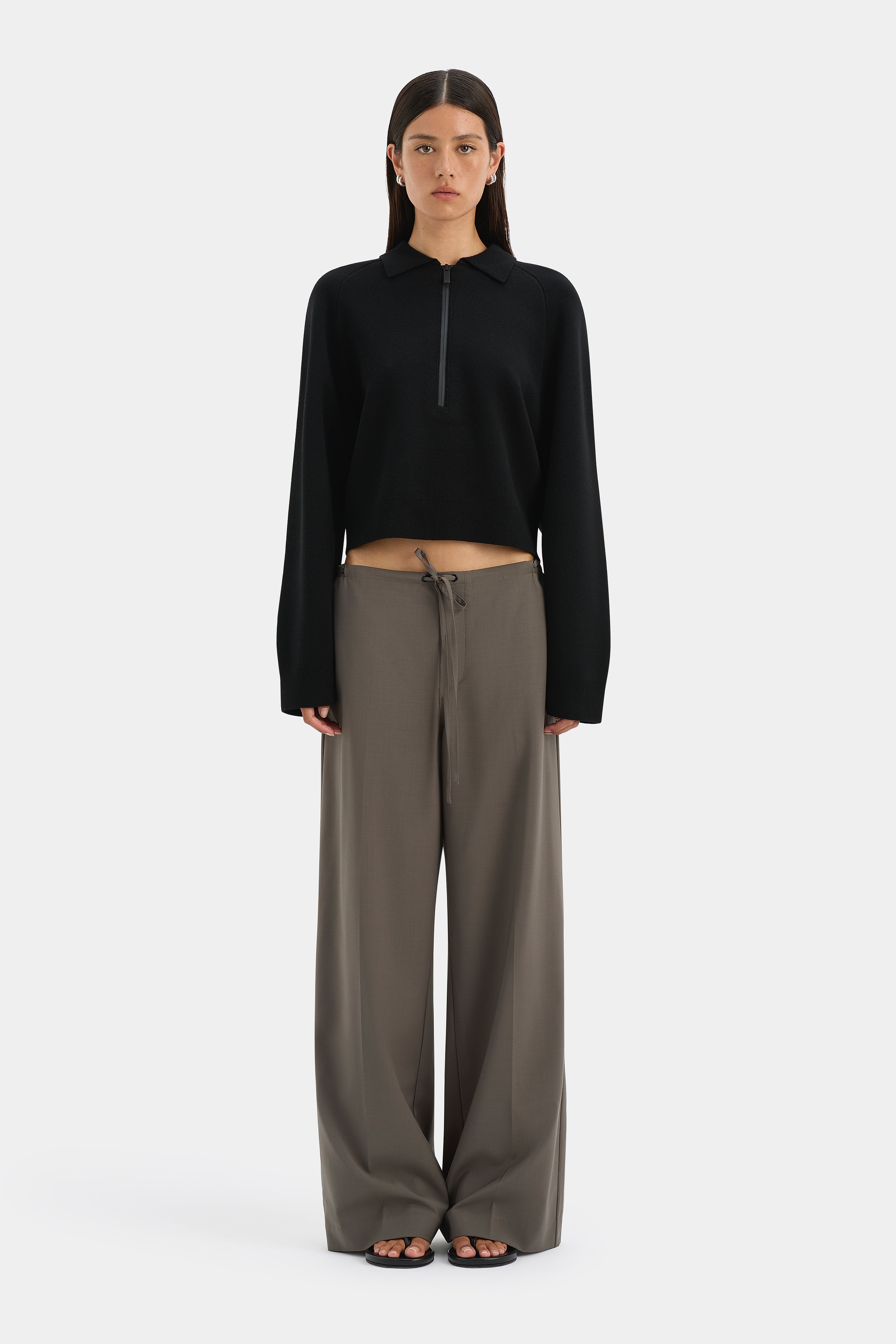Playback Rib Neck Sweater Women's Knit Pullover - Cozy Winter Fashion for Office & Casual Outings