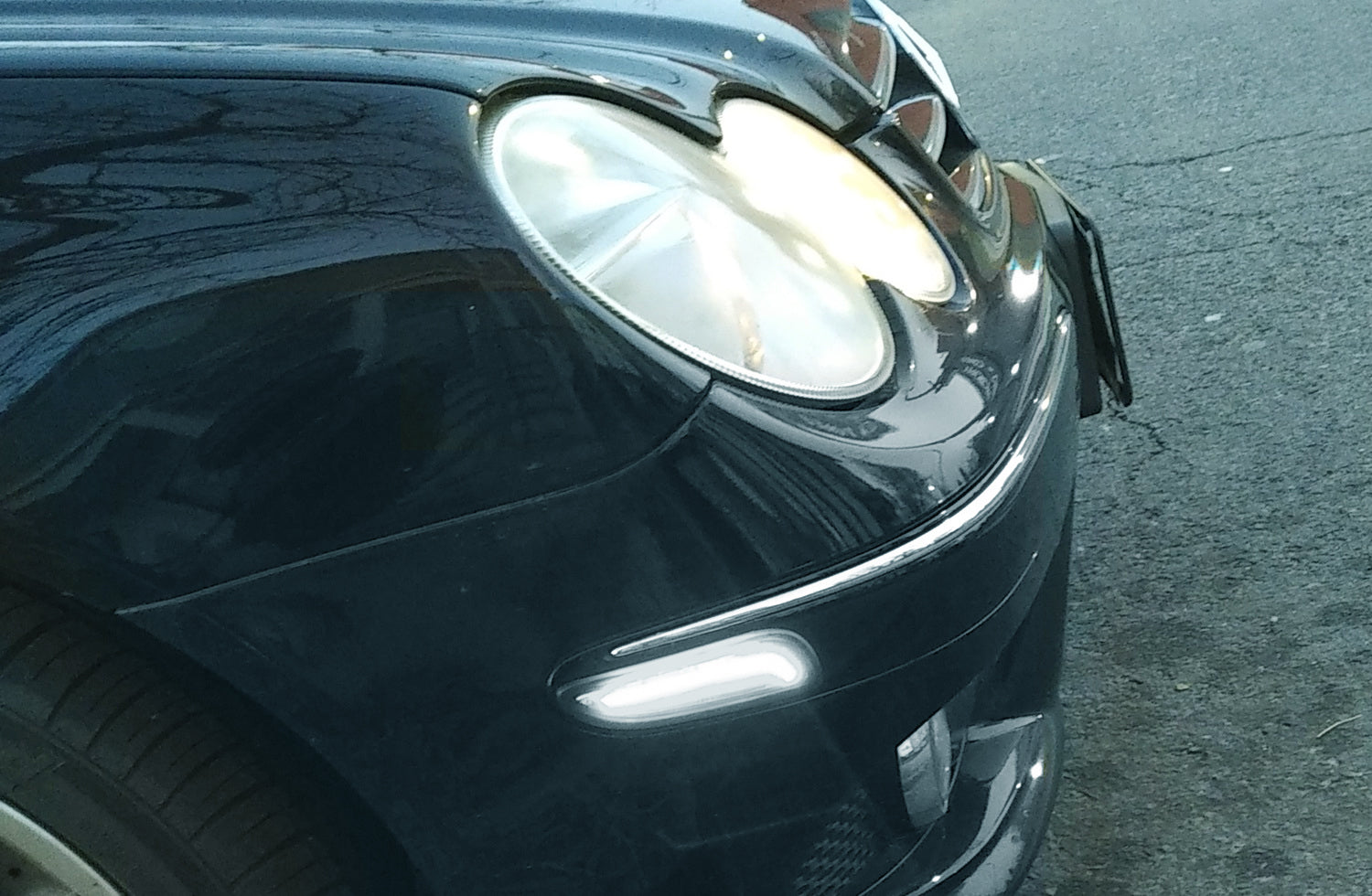 Clear Lens White LED Side Marker Lights for 2003-2009 Mercedes W209/C209 CLK - Enhanced Visibility & Safety for Night Driving & Custom Car Styling