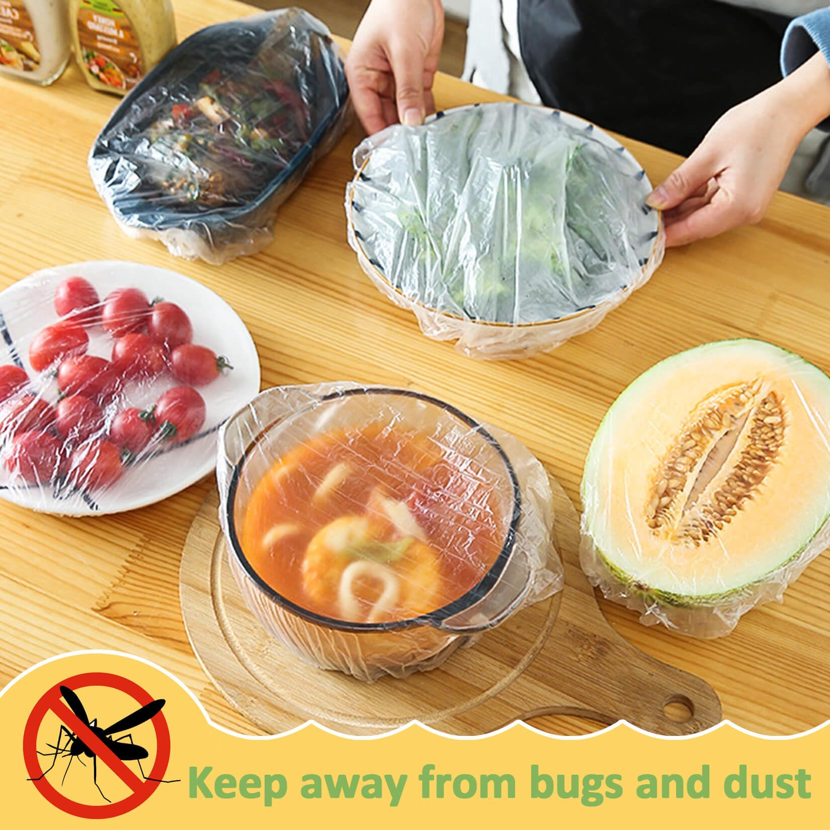 Reusable 200-Pack Elastic Bread Proofing Bowl Covers - Plastic Food Wrap for Sourdough Baking, Bread Rising & Outdoor Food Storage - Multiple Sizes for Fresh Keeping & Hair Deep Conditioning Cap