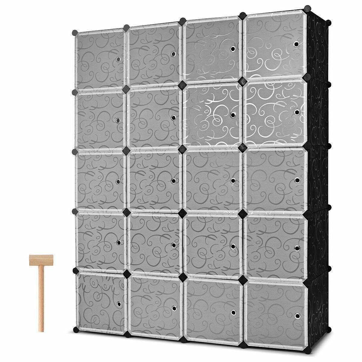 20-Cube Portable Closet Organizer - Foldable Storage Shelves for Clothes, Shoes & Toys | Space-Saving Wardrobe Cabinet for Bedroom, Dorm & Nursery Organization