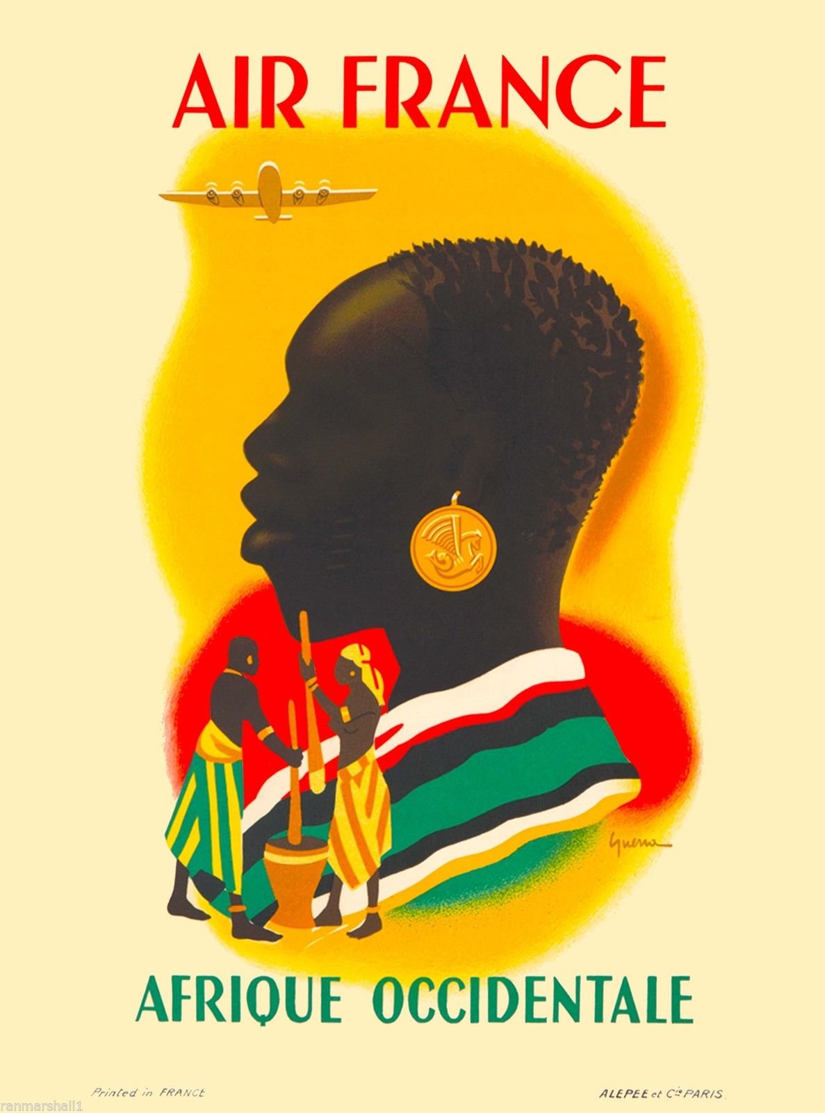 Vintage African Travel Advertisement Magnet - West Africa Souvenir Fridge Magnet for Collectors, Home & Office Decor, Travel Enthusiasts - Perfect for Refrigerators, Lockers & Bulletin Boards