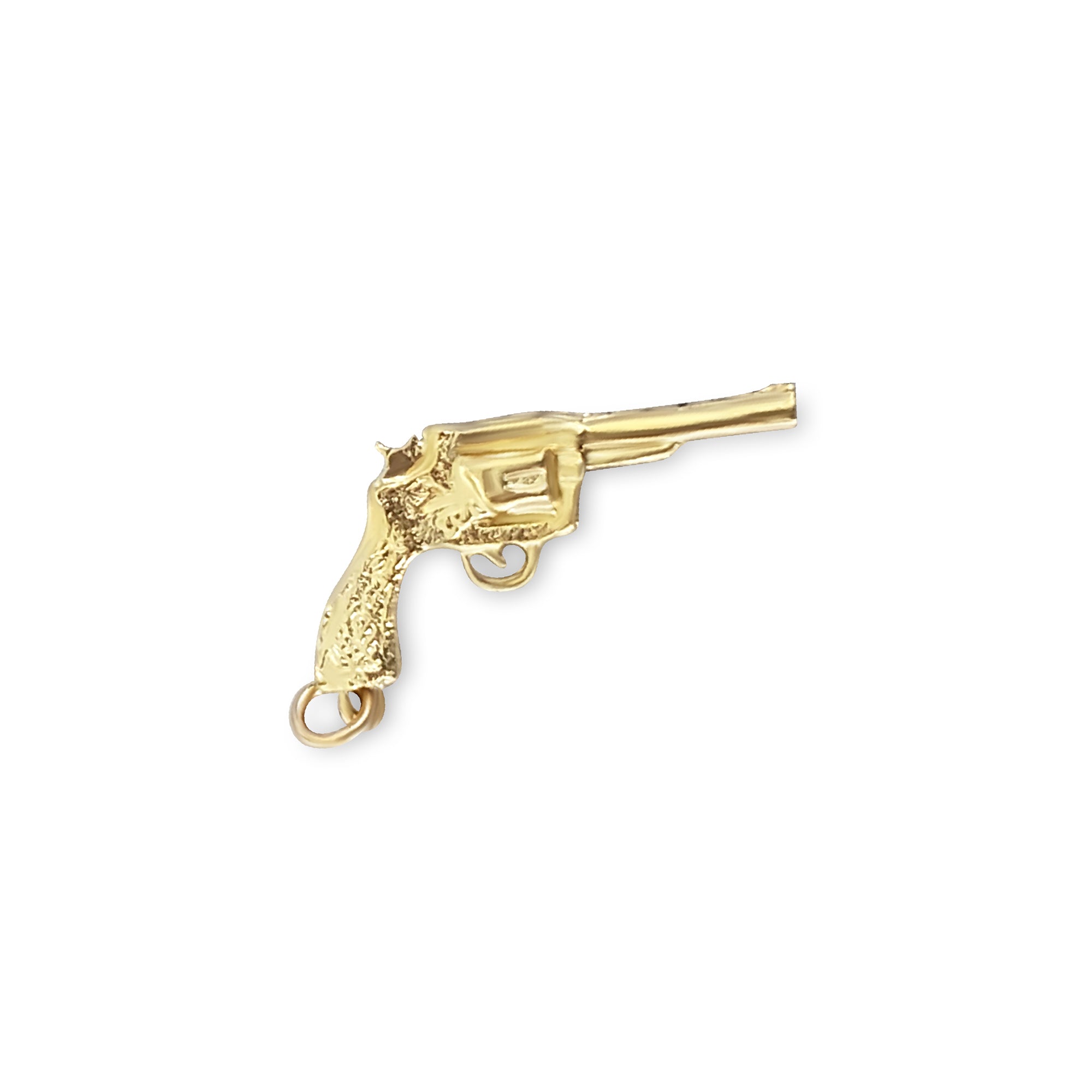 14k Yellow Gold Gun Charm Pendant for Jewelry Making - Perfect for Necklaces, Bracelets & DIY Accessories