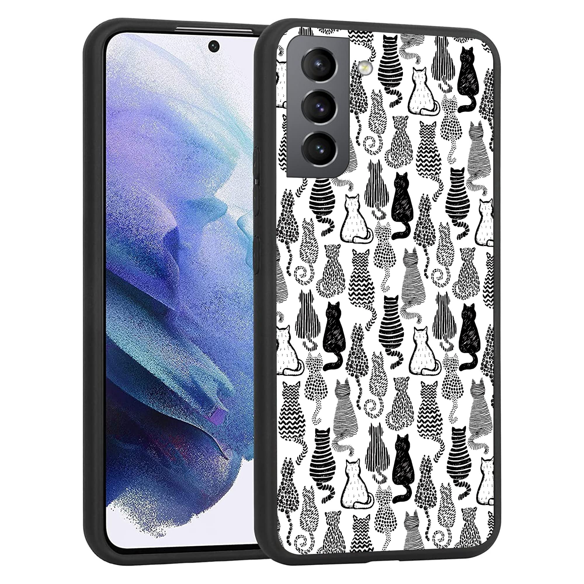Funny Cute Cat Phone Case for Samsung Galaxy S21 - Shockproof Protective TPU Cover - Perfect Gift for Cat Lovers & Galaxy S21 Users - Ideal for Everyday Use, Work, and Travel