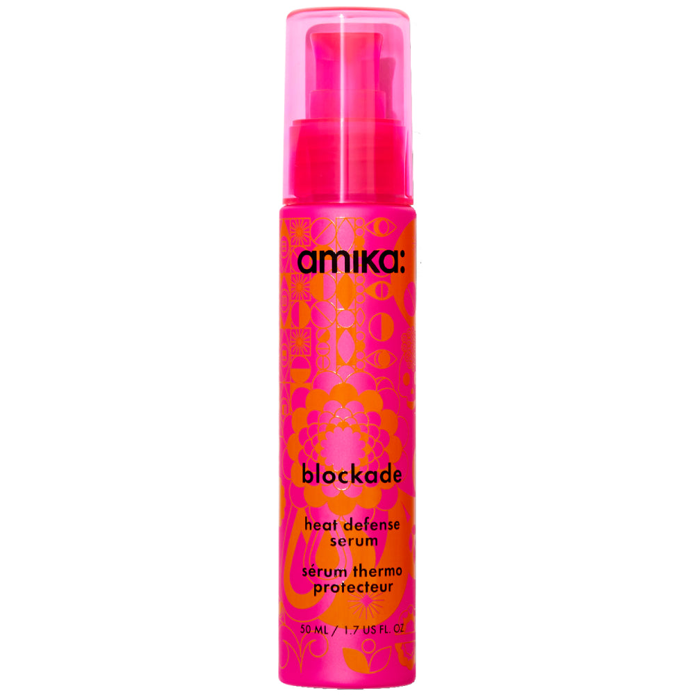 Amika Blockade Heat Defense Serum 1.7 oz - Thermal Protection & Shine for All Hair Types | Perfect for Styling, Blow Drying & Heat Tools