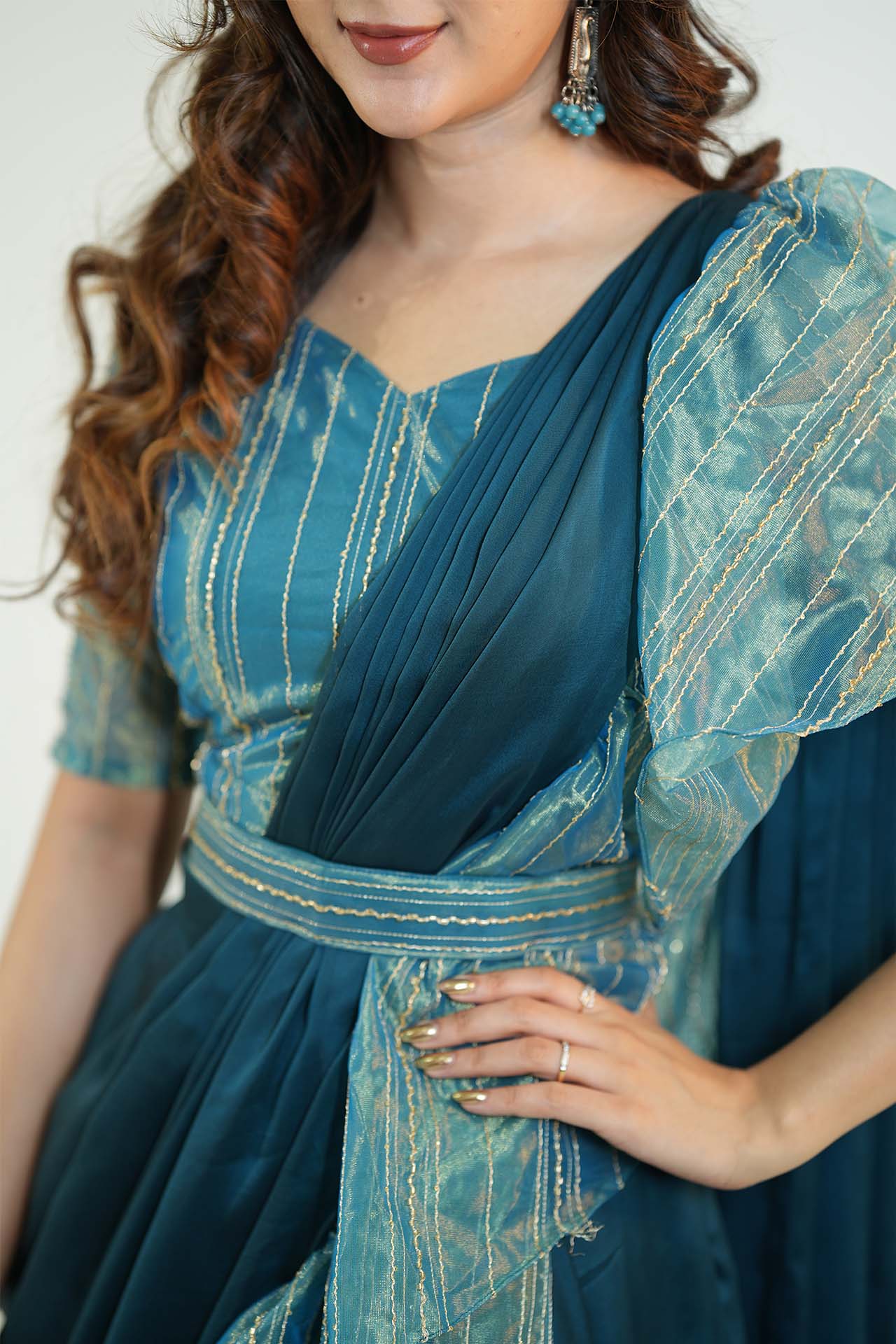 DD500 Nazriya Designer Crop Top Lehenga for Women - Stylish Indian Ethnic Wear for Parties, Weddings & Festivals